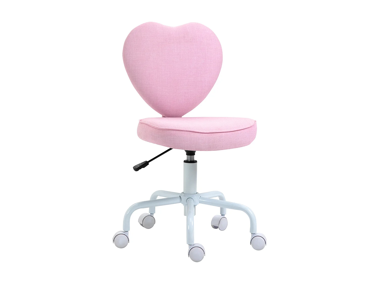 Sedia per scrivania con altezza regolabile in lino rosa