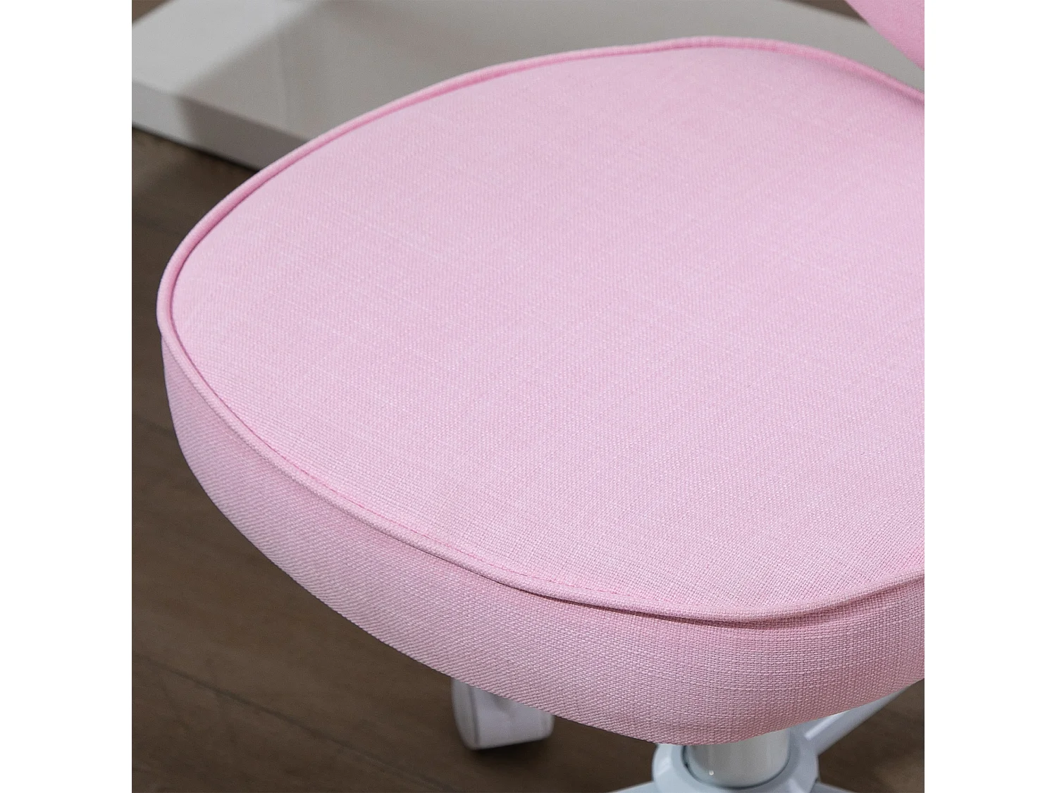 Sedia per scrivania con altezza regolabile in lino rosa