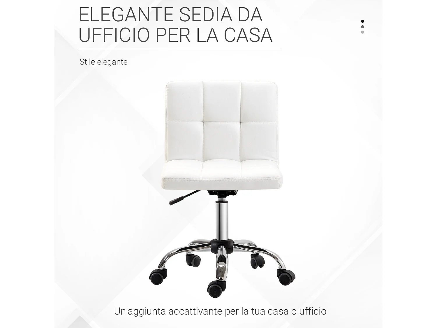 Sedia da ufficio con altezza regolabile in pelle sintetica