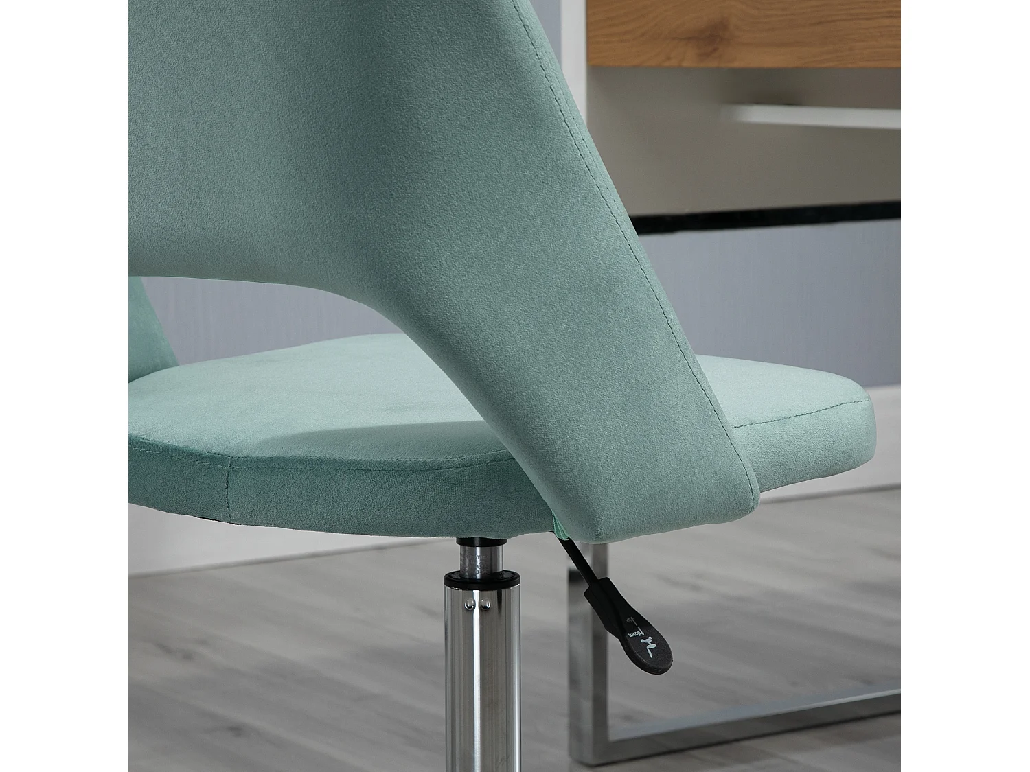 Sedia da ufficio girevole e imbottita verde petrolio