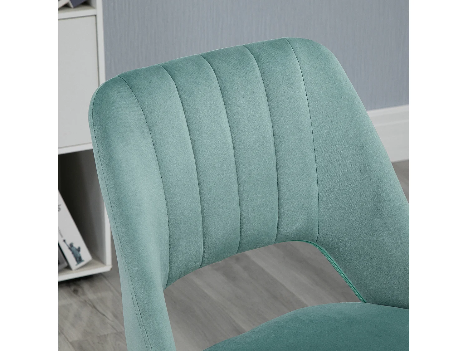 Sedia da ufficio girevole e imbottita verde petrolio