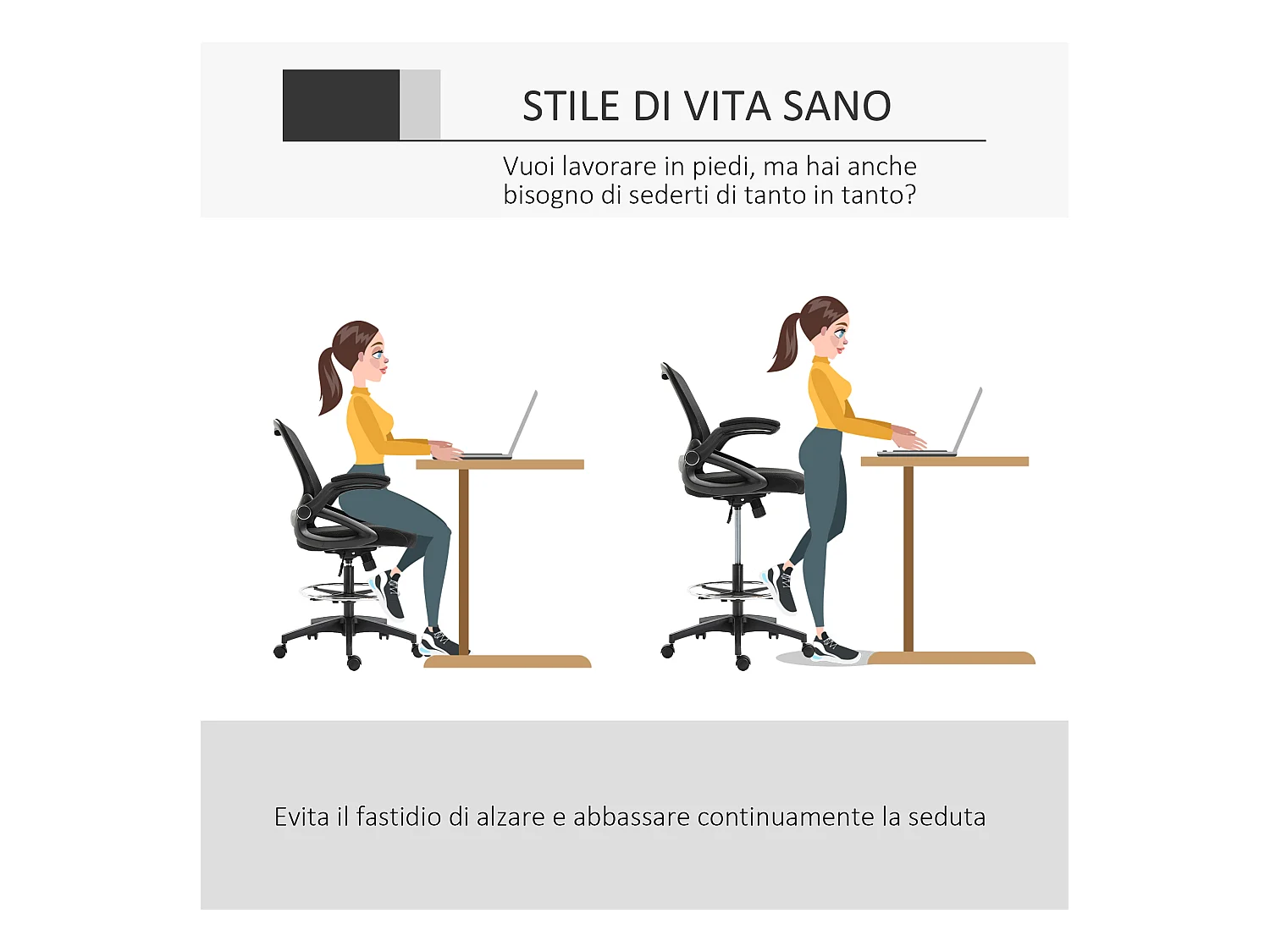 Sedia da ufficio traspirante ad altezza regolabile nera