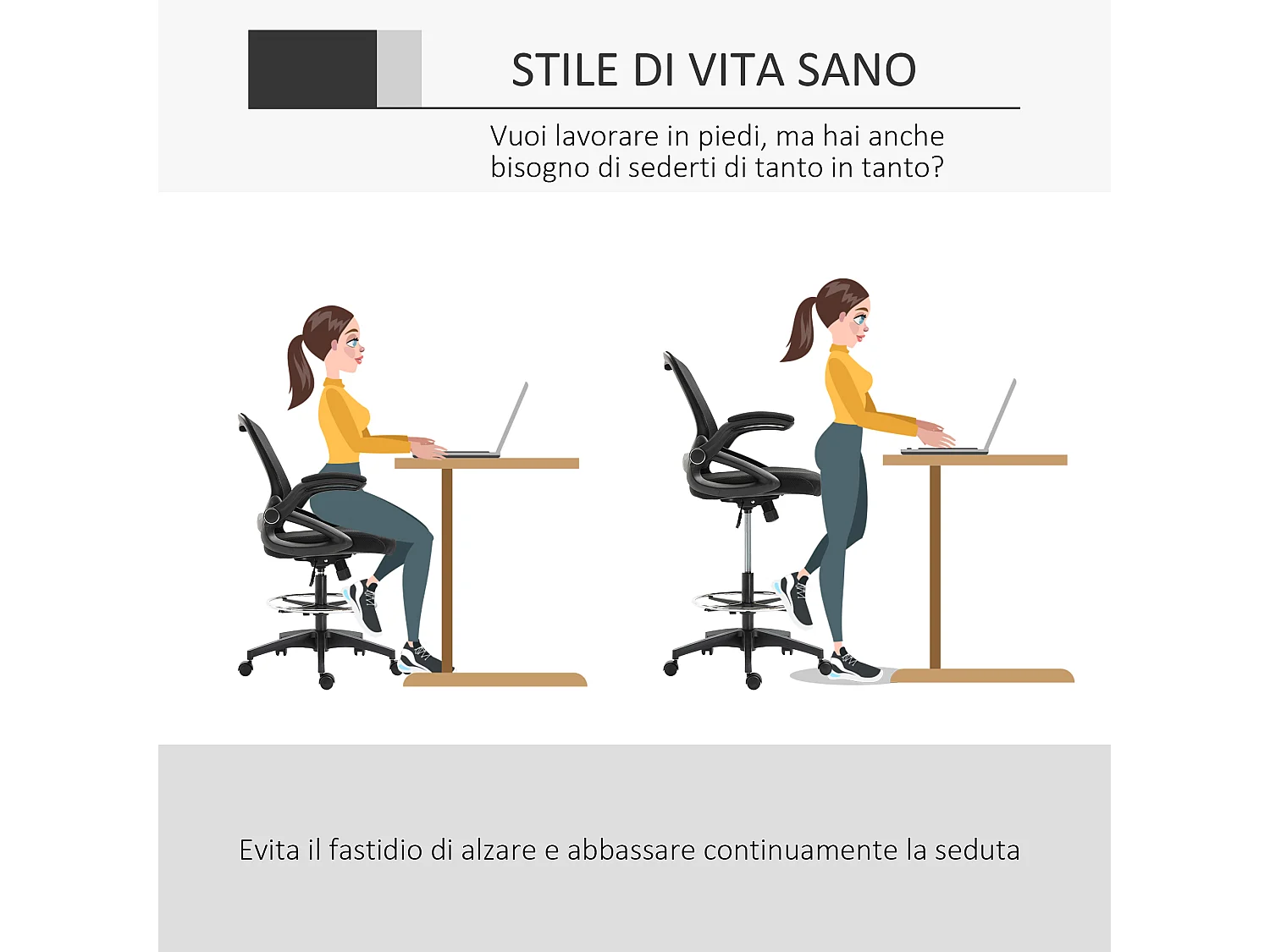 Sedia da ufficio traspirante ad altezza regolabile nera