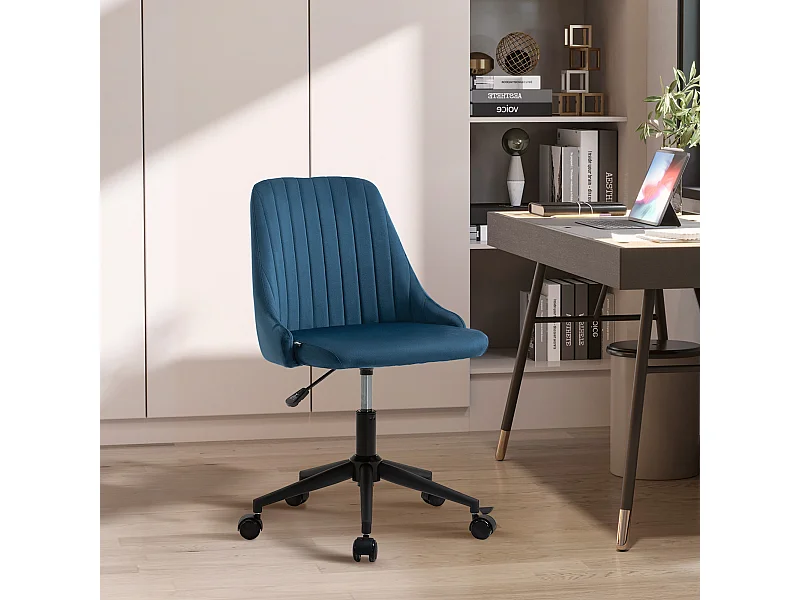Sedia da ufficio girevole 360° in velluto altezza regolabile