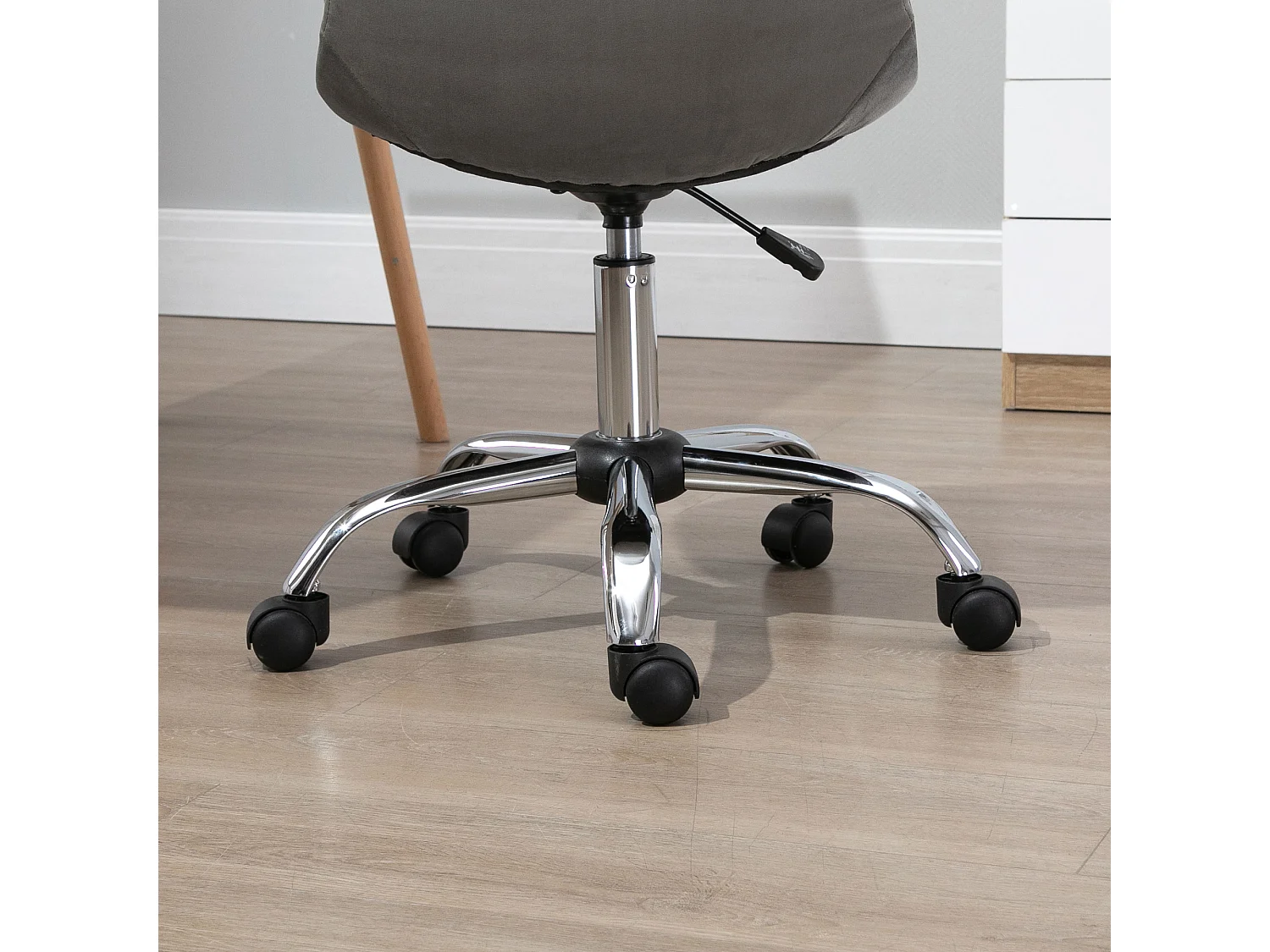 Sedia girevole design regolabile in tessuto grigio