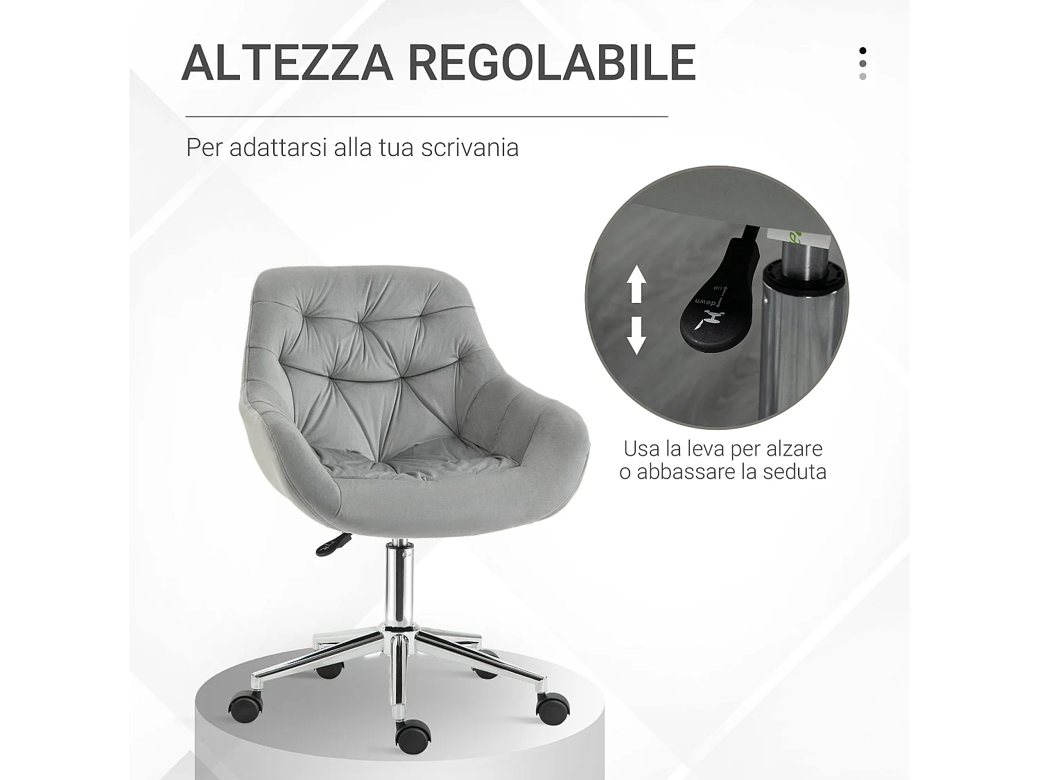 Sedia da ufficio girevole ergonomica altezza regolabile