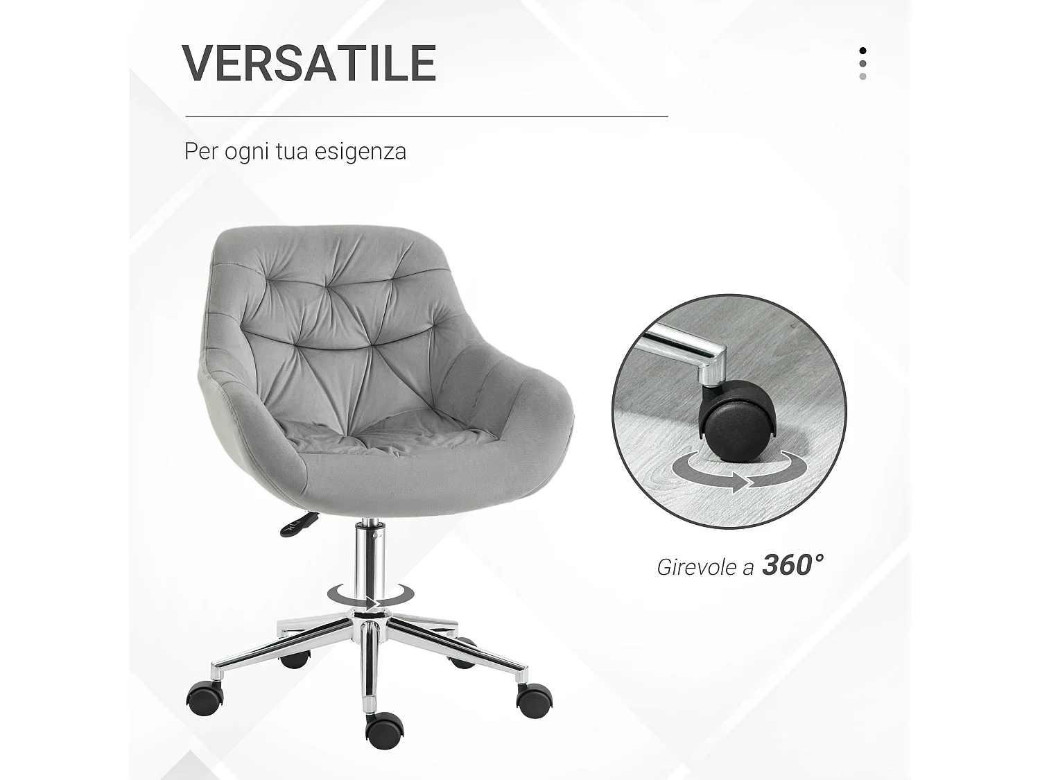 Sedia da ufficio girevole ergonomica altezza regolabile