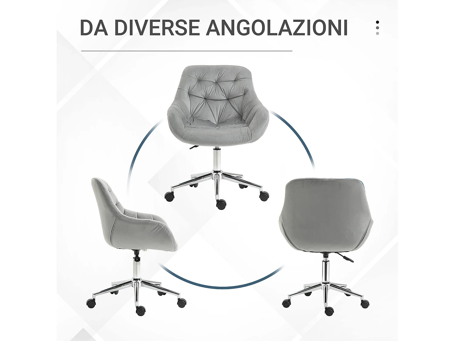 Sedia da ufficio girevole ergonomica altezza regolabile