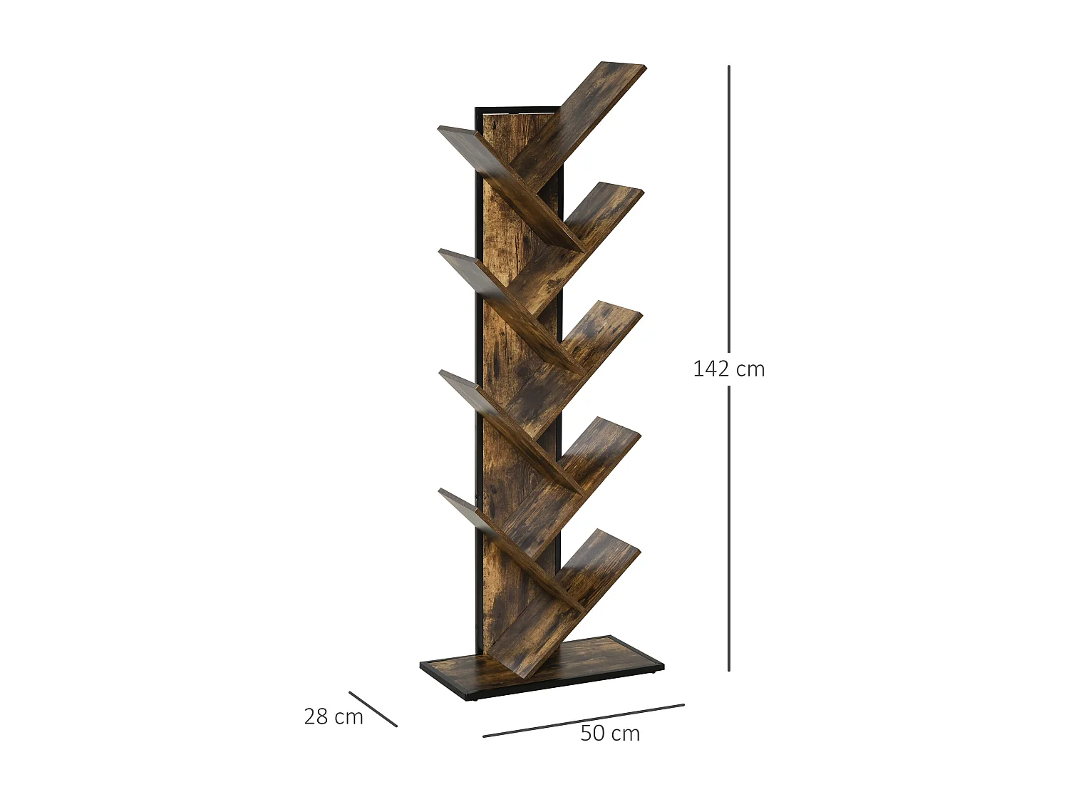 Libreria moderna a cubi con 7 ripiani in truciolato 50x24x106cm bianca