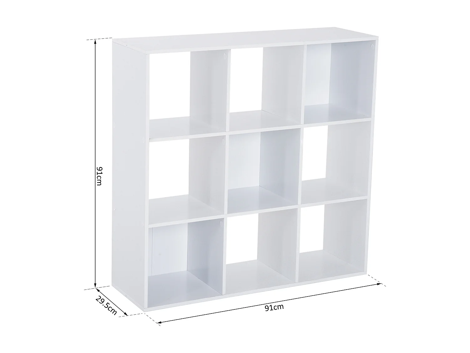 Mobile libreria moderna a 3 ripiani colore legno naturale e bianco