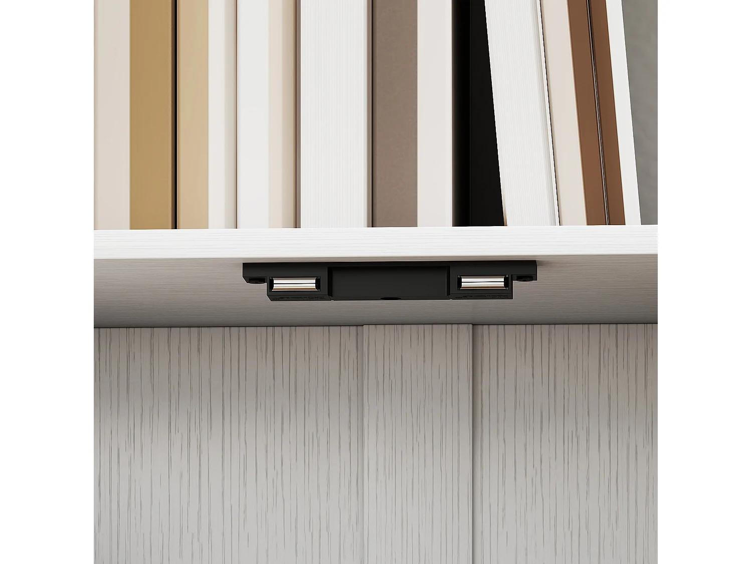 Libreria bianca moderna con 6 ripiani 61.5x29.5x91.5 cm