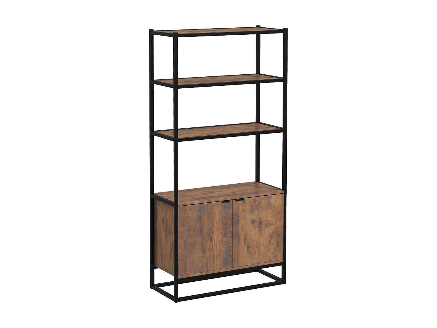 Libreria antiribaltamento stile industriale vintage marrone