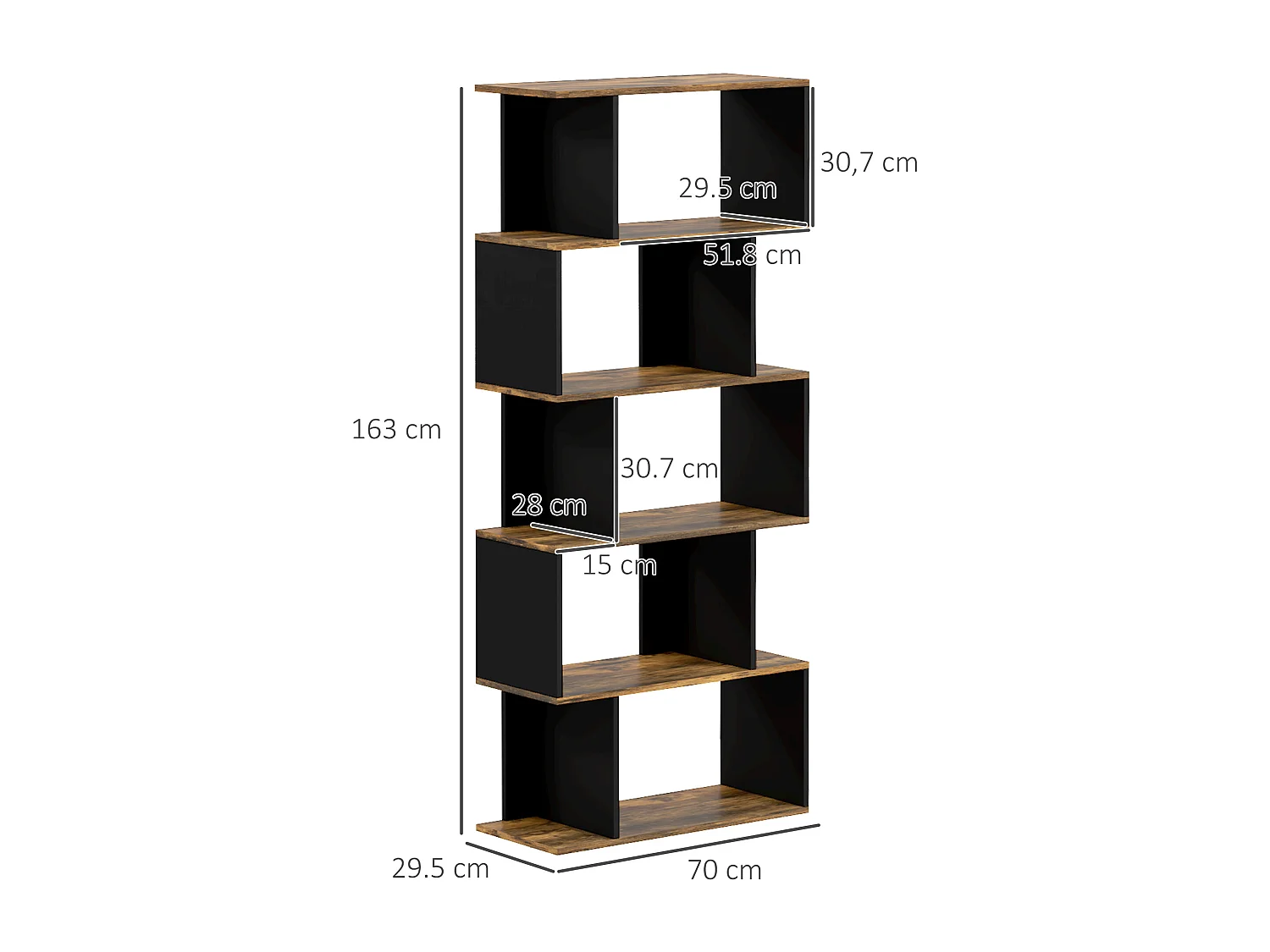 Libreria moderna a 9 scomparti per casa e ufficio in legno bianco
