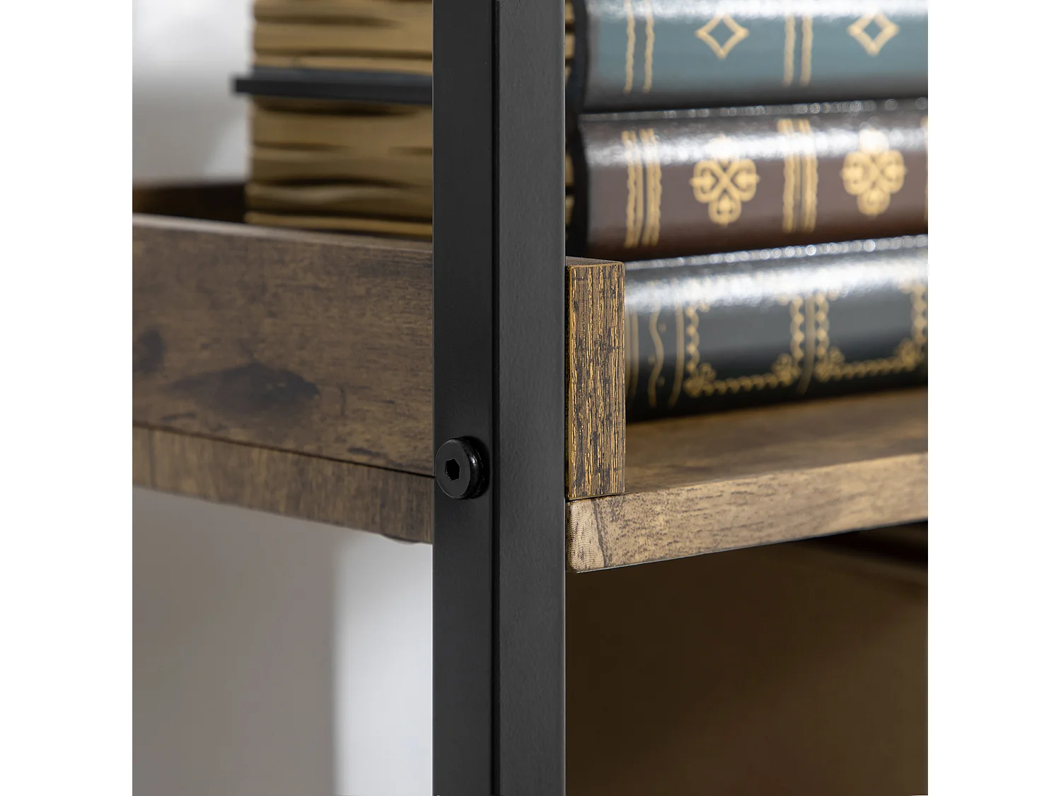 Mobile libreria a 5 ripiani in truciolato color legno 60x24x184.5 cm