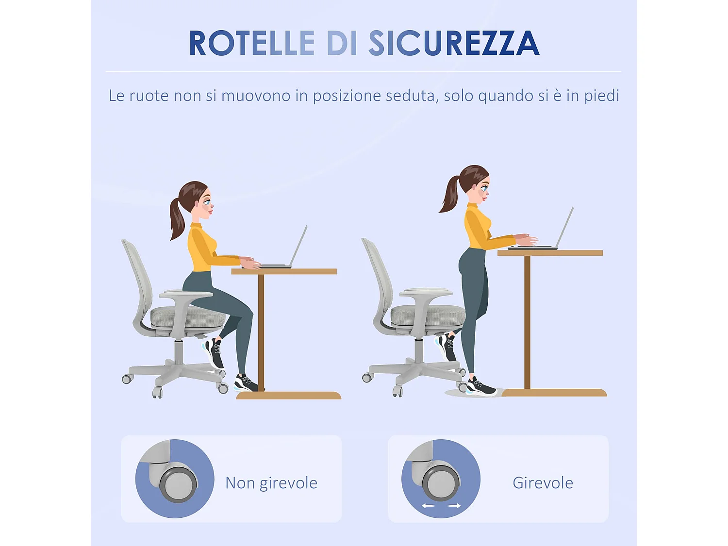 Sedia da ufficio ergonomica ad altezza regolabile grigia