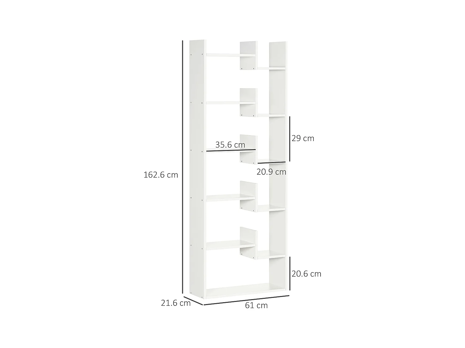 Libreria ad albero salvaspazio stile industriale in marrone