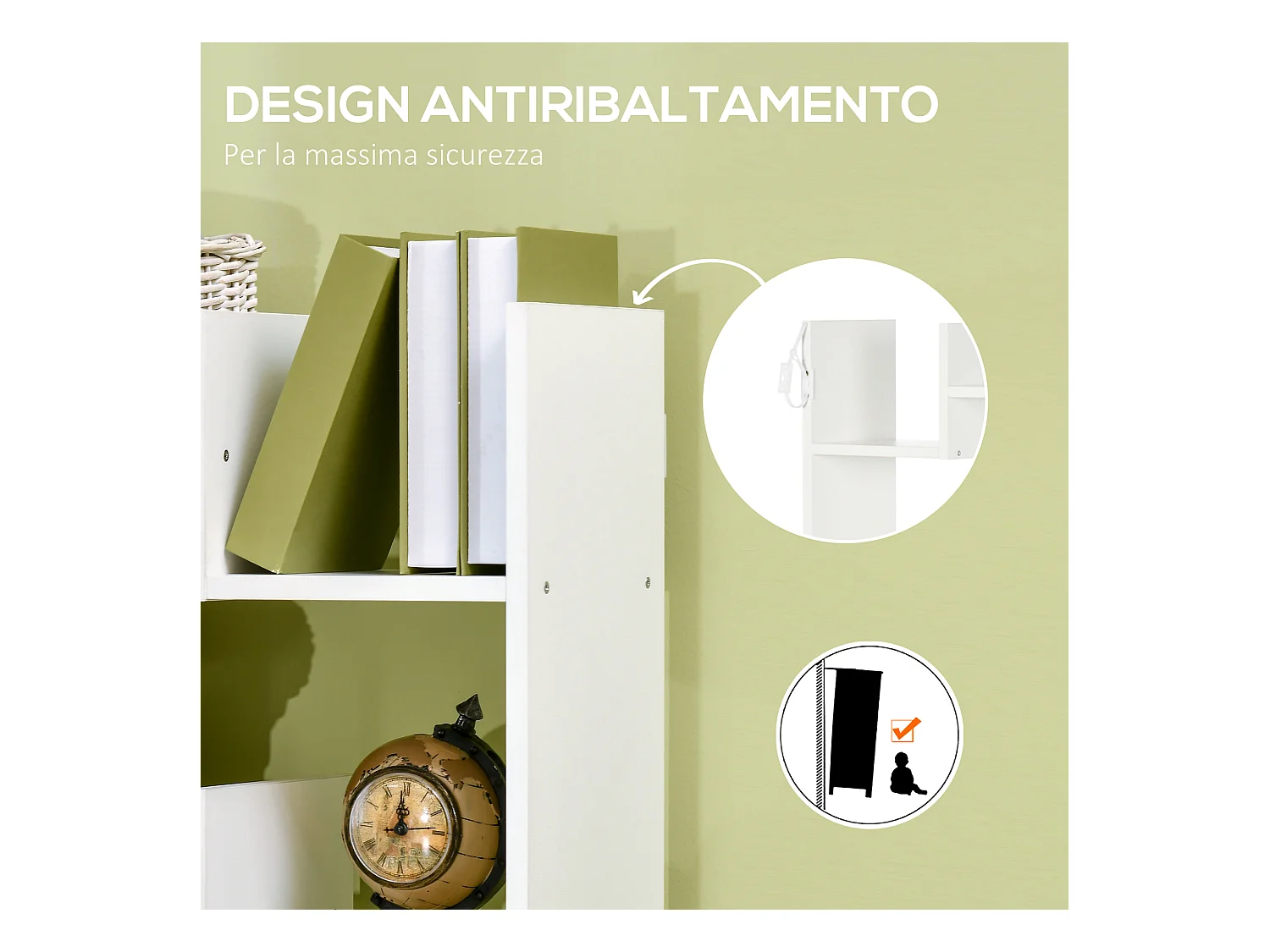 Libreria ad albero salvaspazio stile industriale in marrone