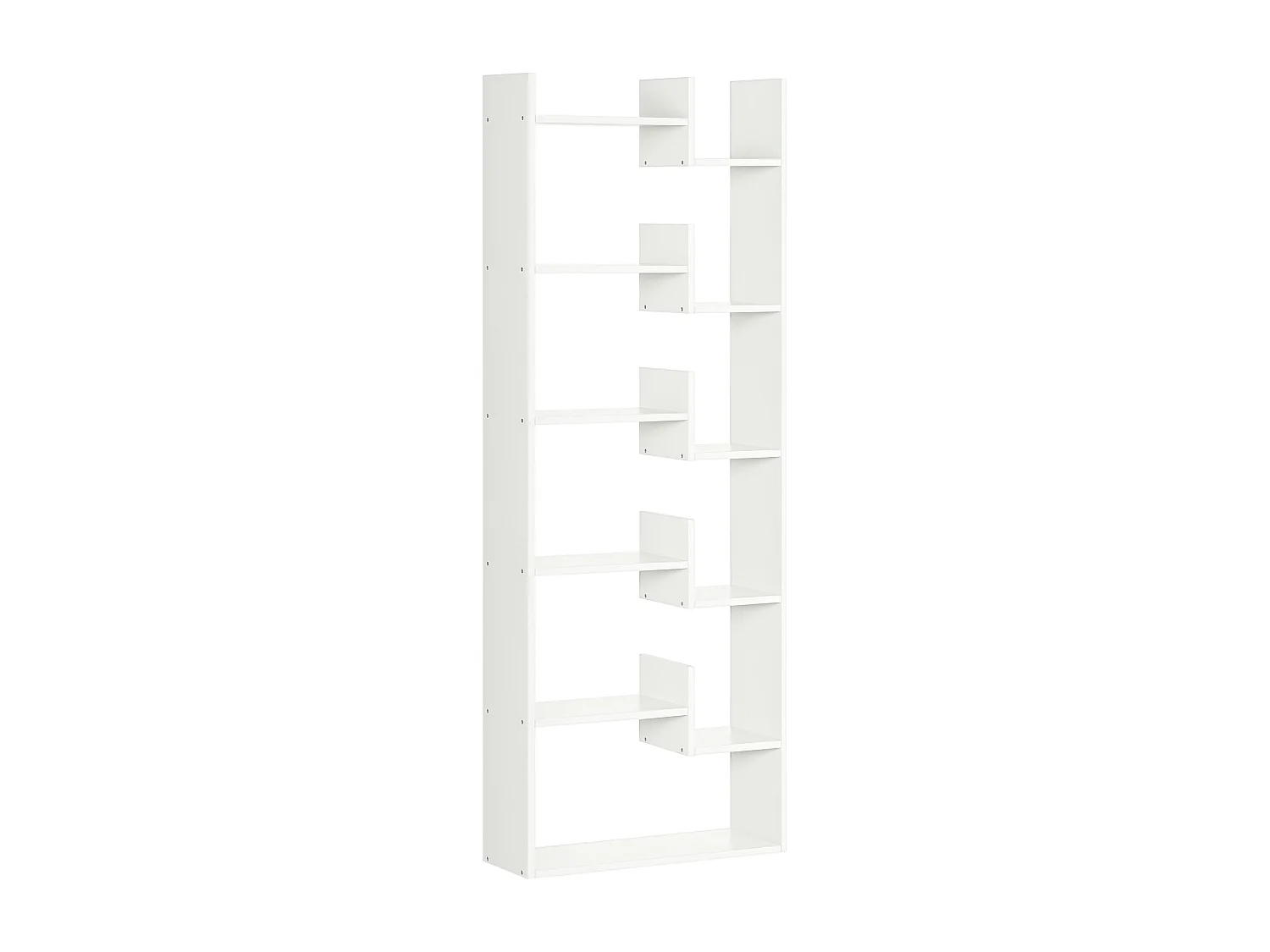 Libreria ad albero salvaspazio stile industriale in marrone