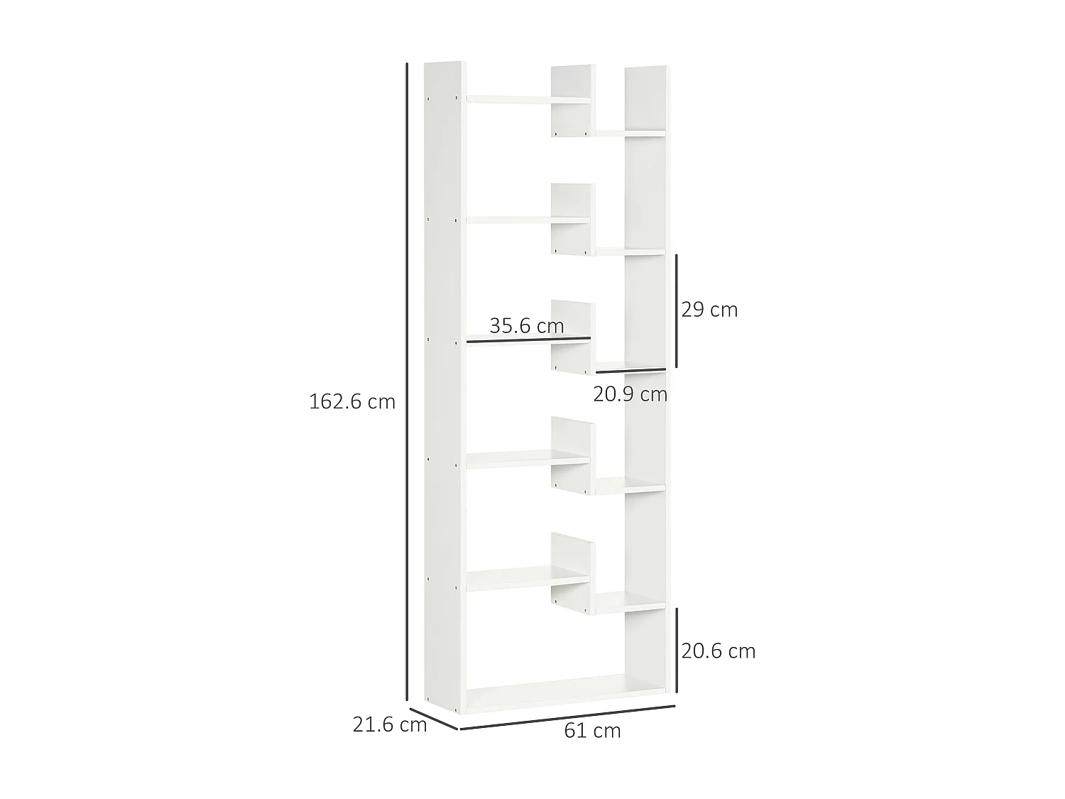 Libreria ad albero salvaspazio stile industriale in marrone
