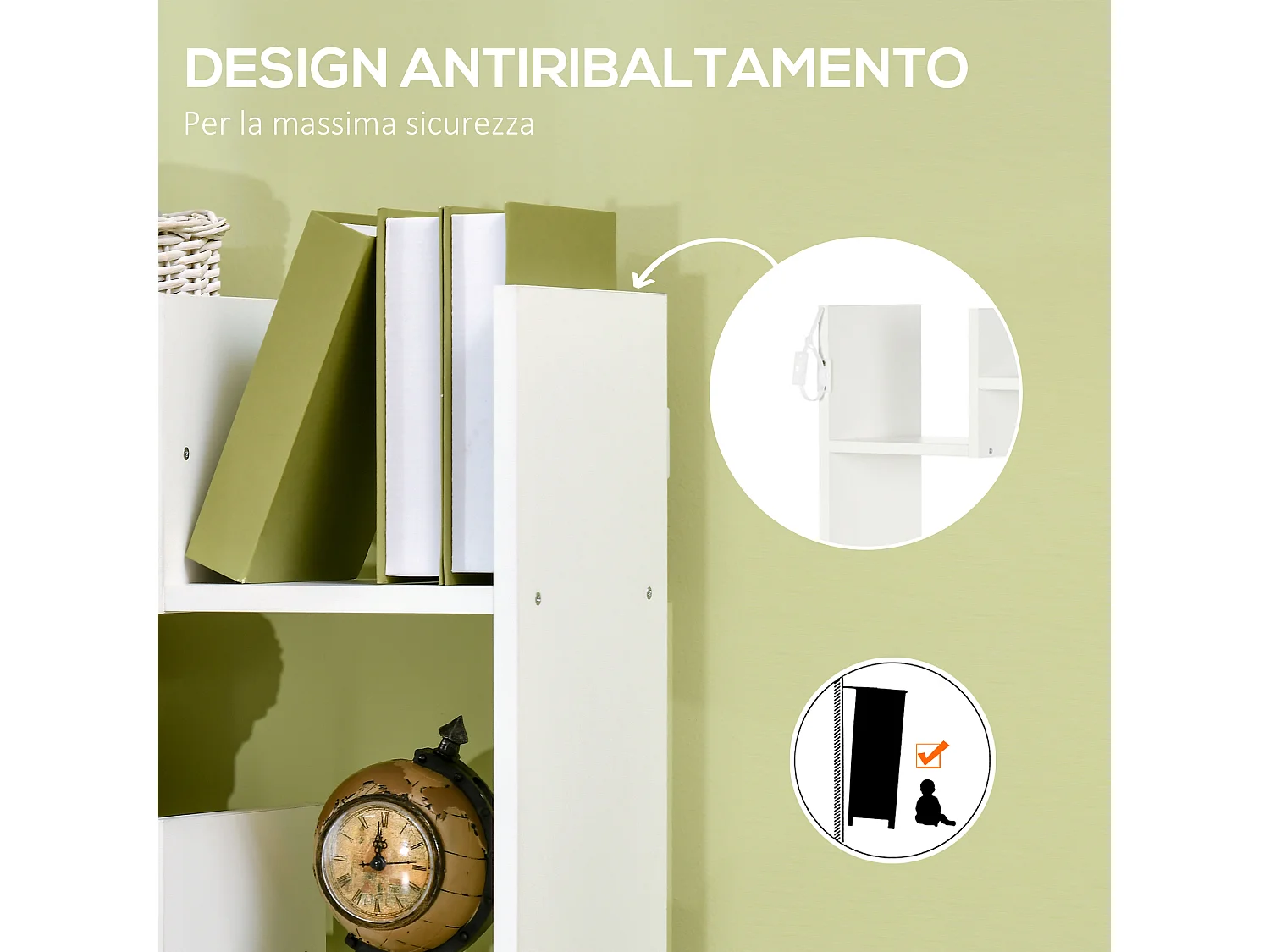 Libreria ad albero salvaspazio stile industriale in marrone