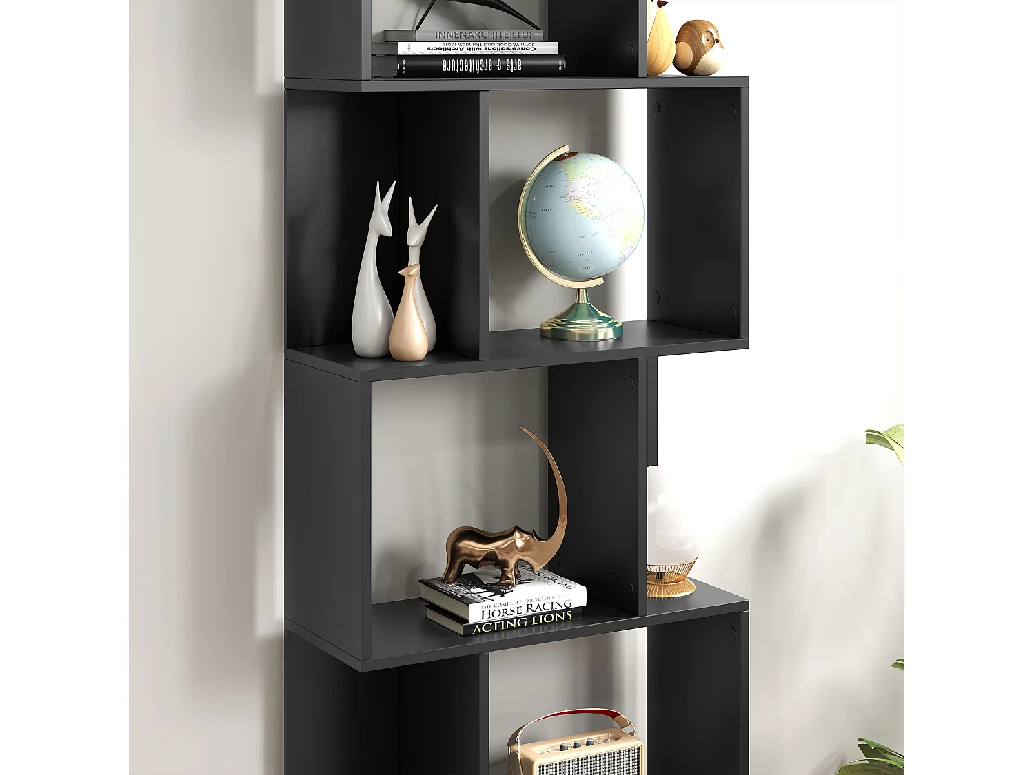 Mobile libreria stile industriale 5 ripiani in legno e acciaio