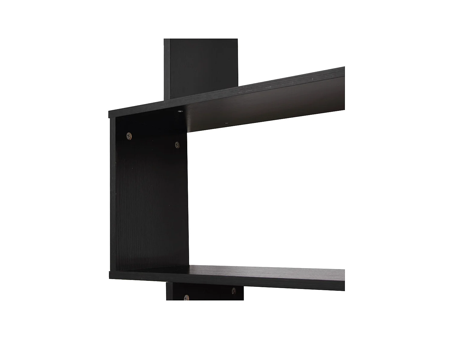 Libreria industriale vintage con 6 mensole in legno e metallo nero