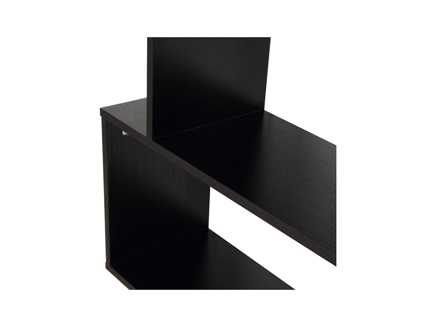 Libreria industriale vintage con 6 mensole in legno e metallo nero