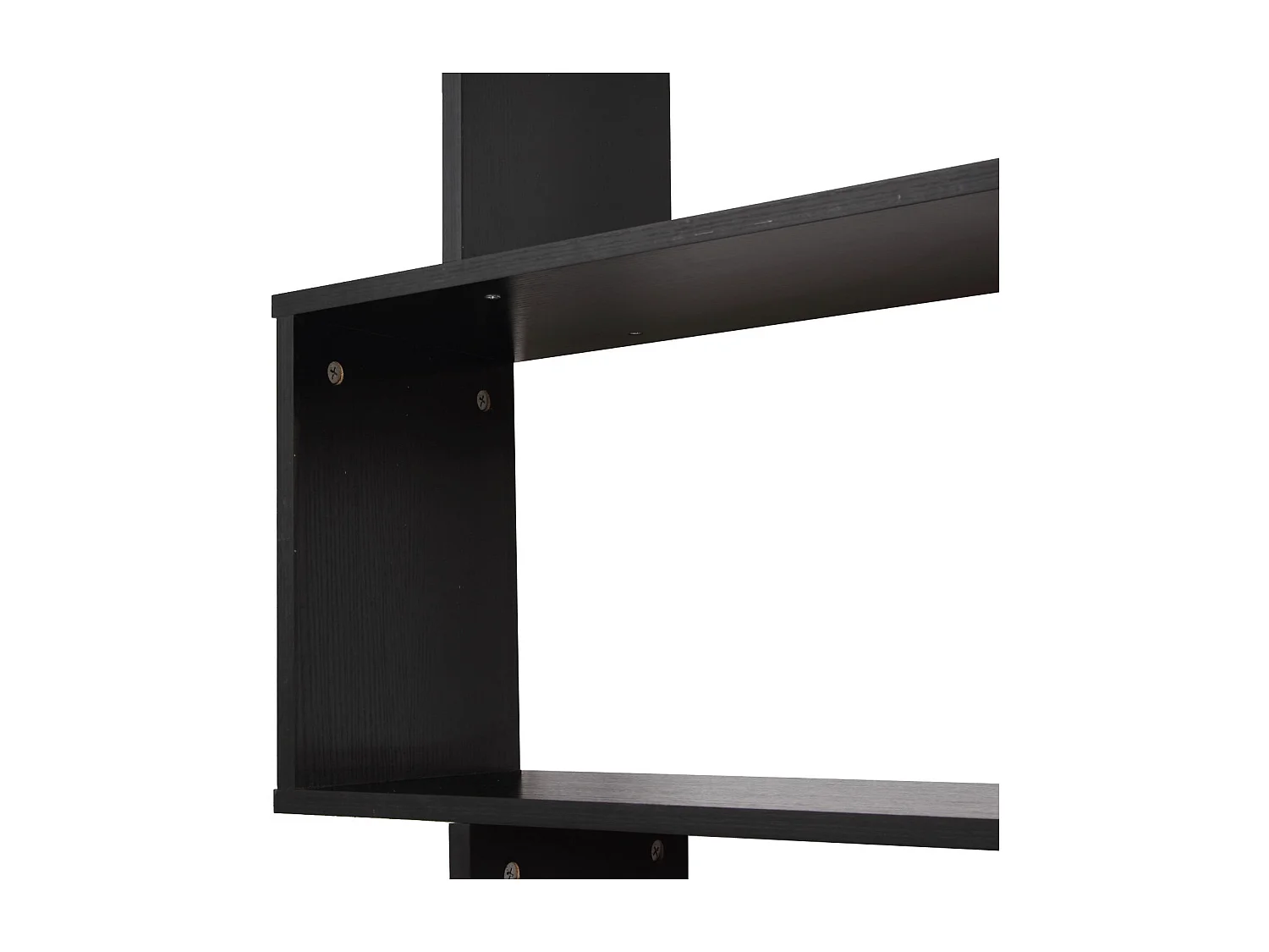 Libreria industriale vintage con 6 mensole in legno e metallo nero