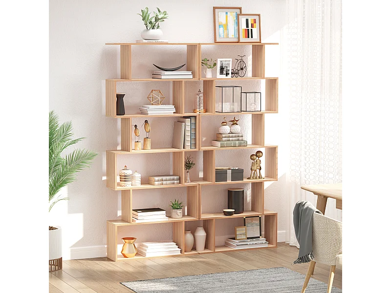 Scaffale libreria a scala 3 mensole e armadietto stile nordico