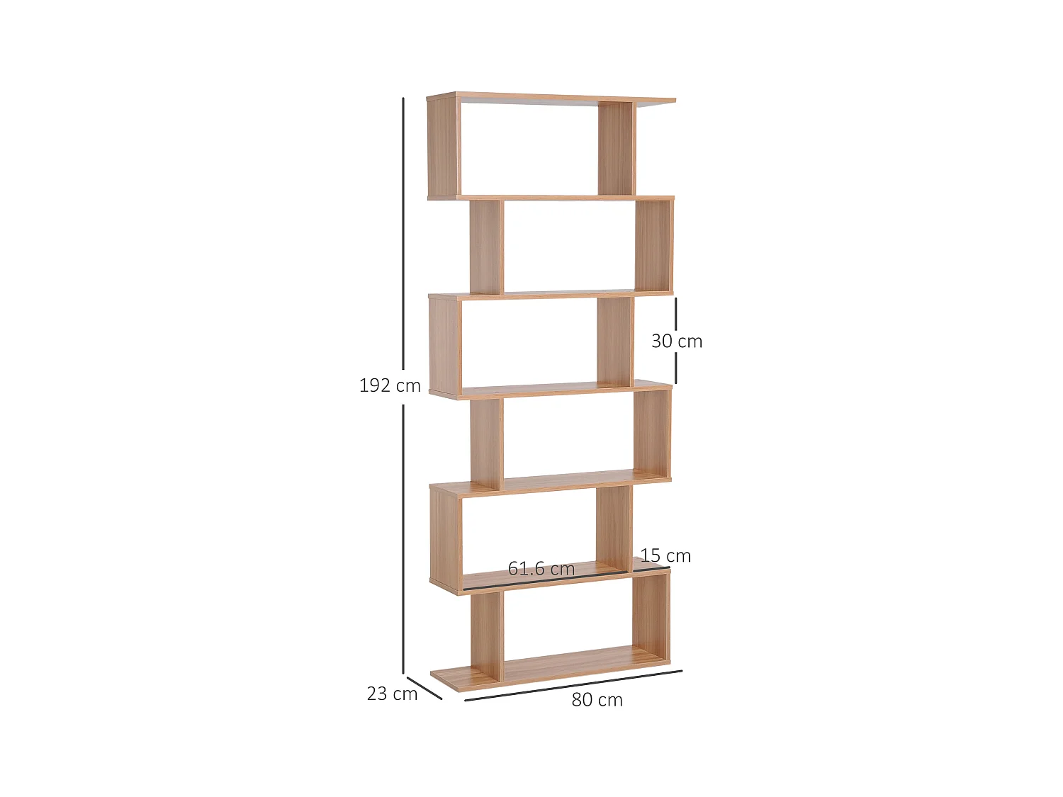 Scaffale libreria a scala 3 mensole e armadietto stile nordico