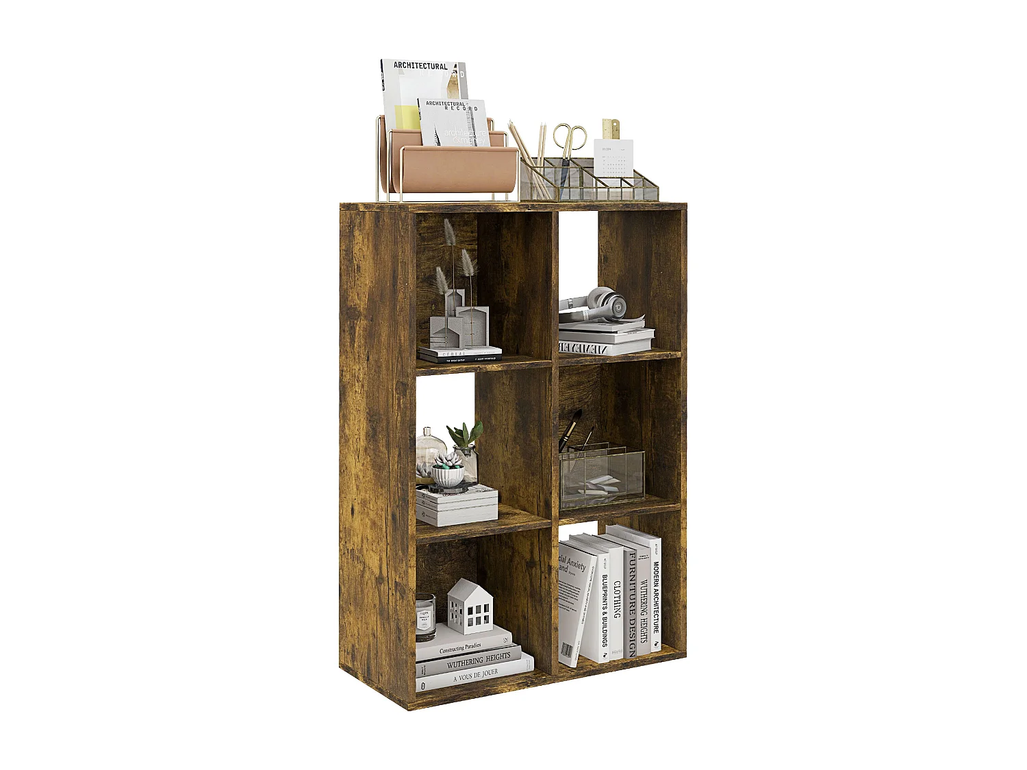 Libreria a 4 ripiani design moderno scaffale metallo bianca