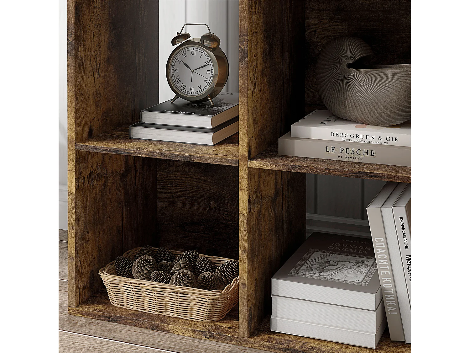 Libreria a 4 ripiani design moderno scaffale metallo bianca