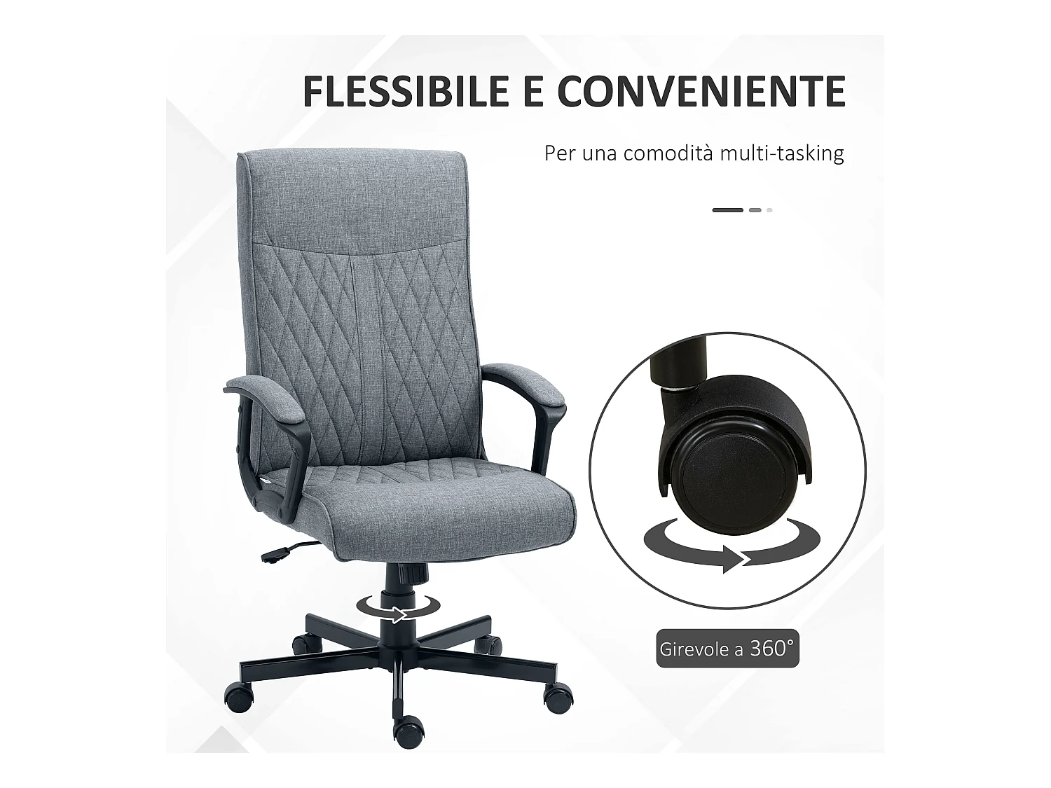 Sedia da ufficio girevole con dondolo e altezza regolabile