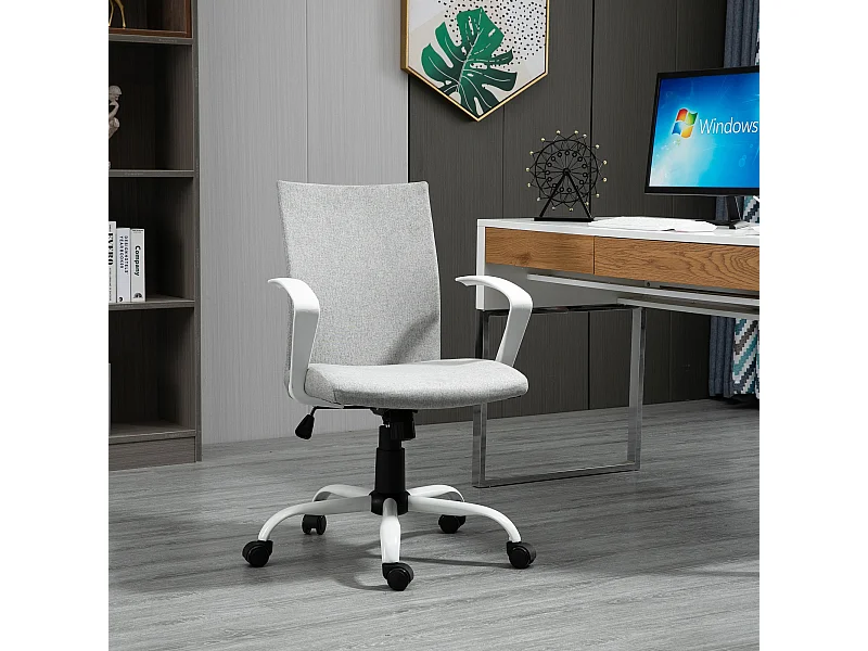 Sedia da ufficio ergonomica e regolabile per scrivania grigia