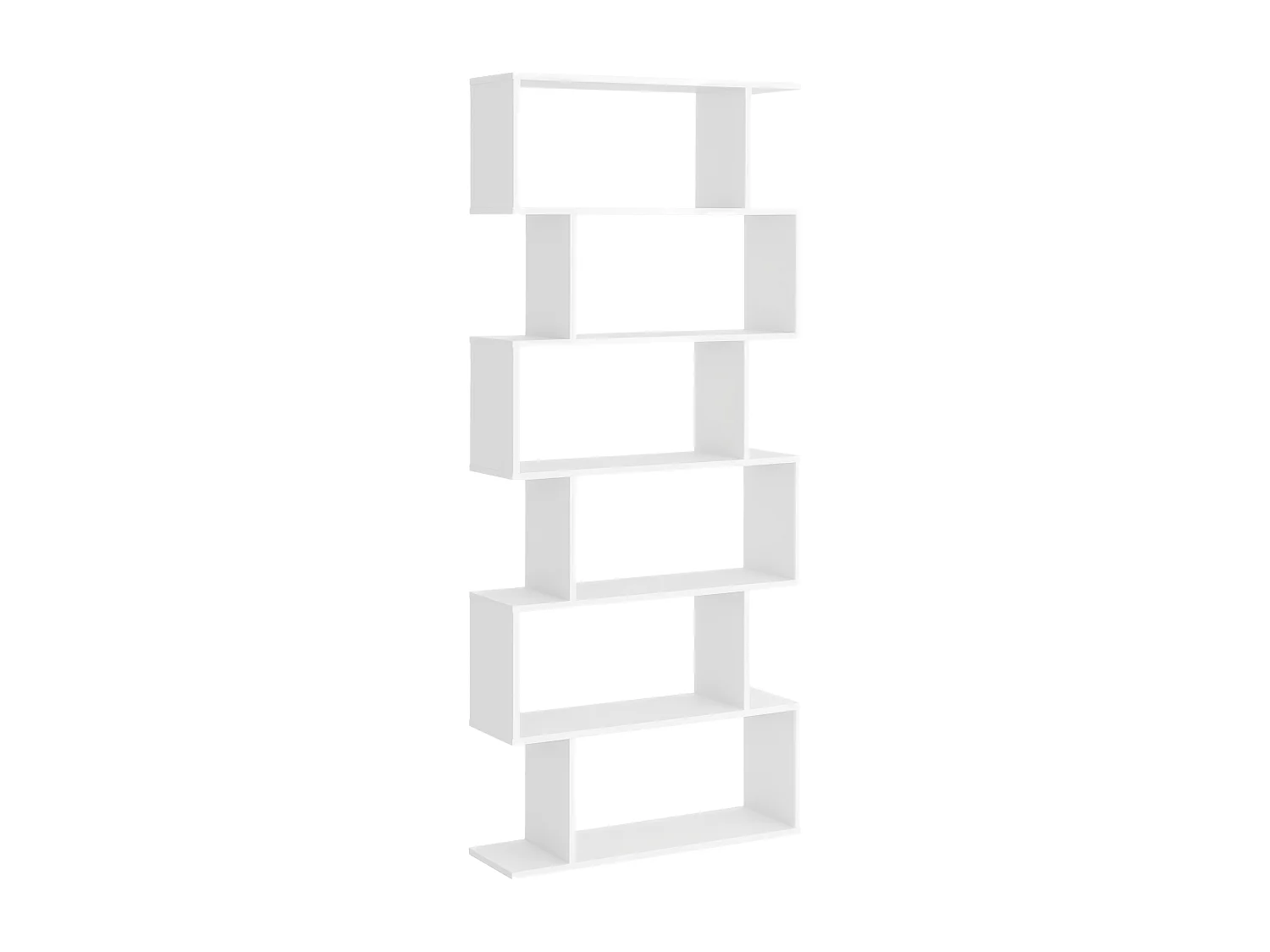 Mobile libreria moderno a 4 ripiani 60x24x148cm bianco e legno