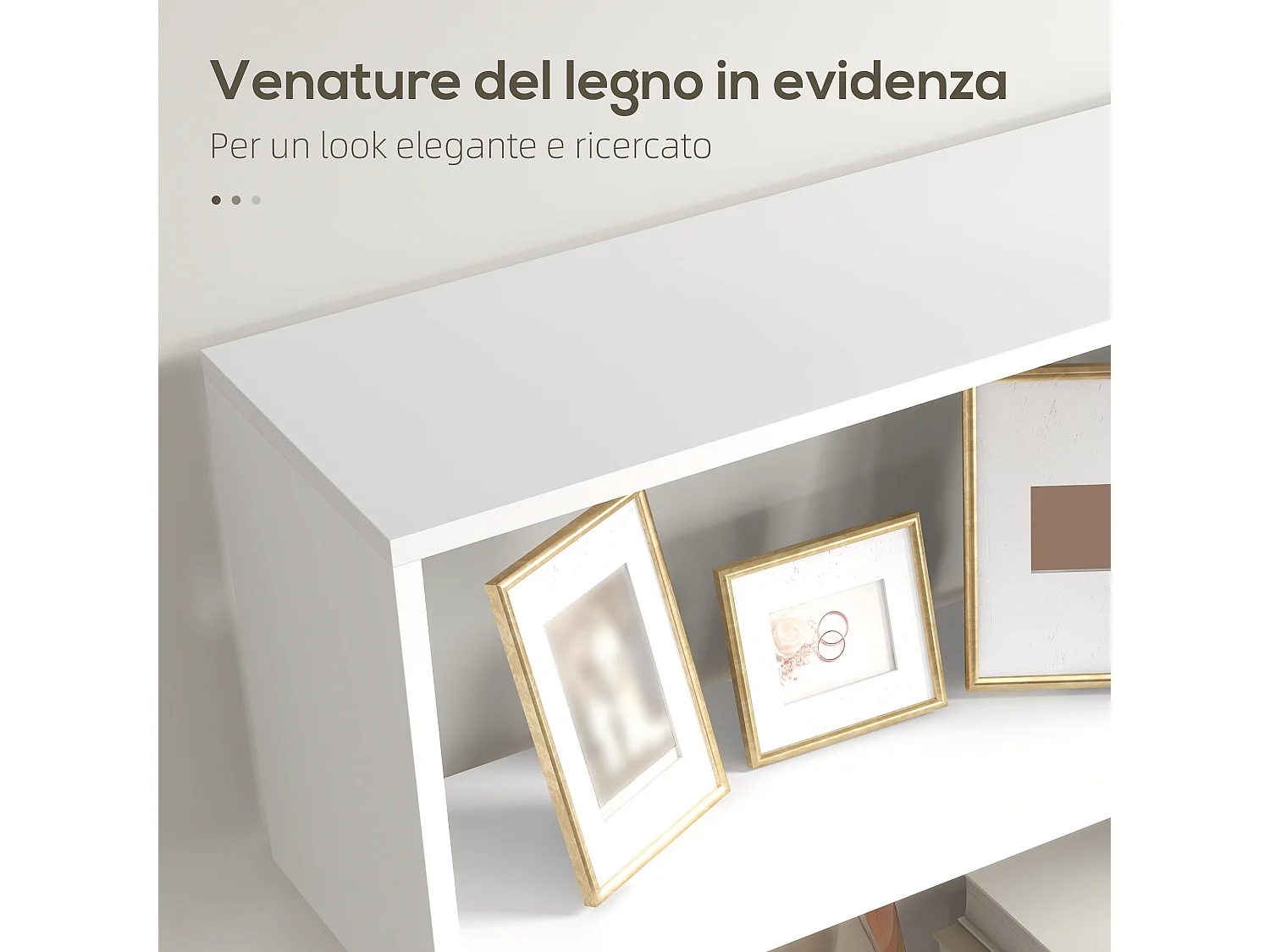 Mobile libreria moderno a 4 ripiani 60x24x148cm bianco e legno