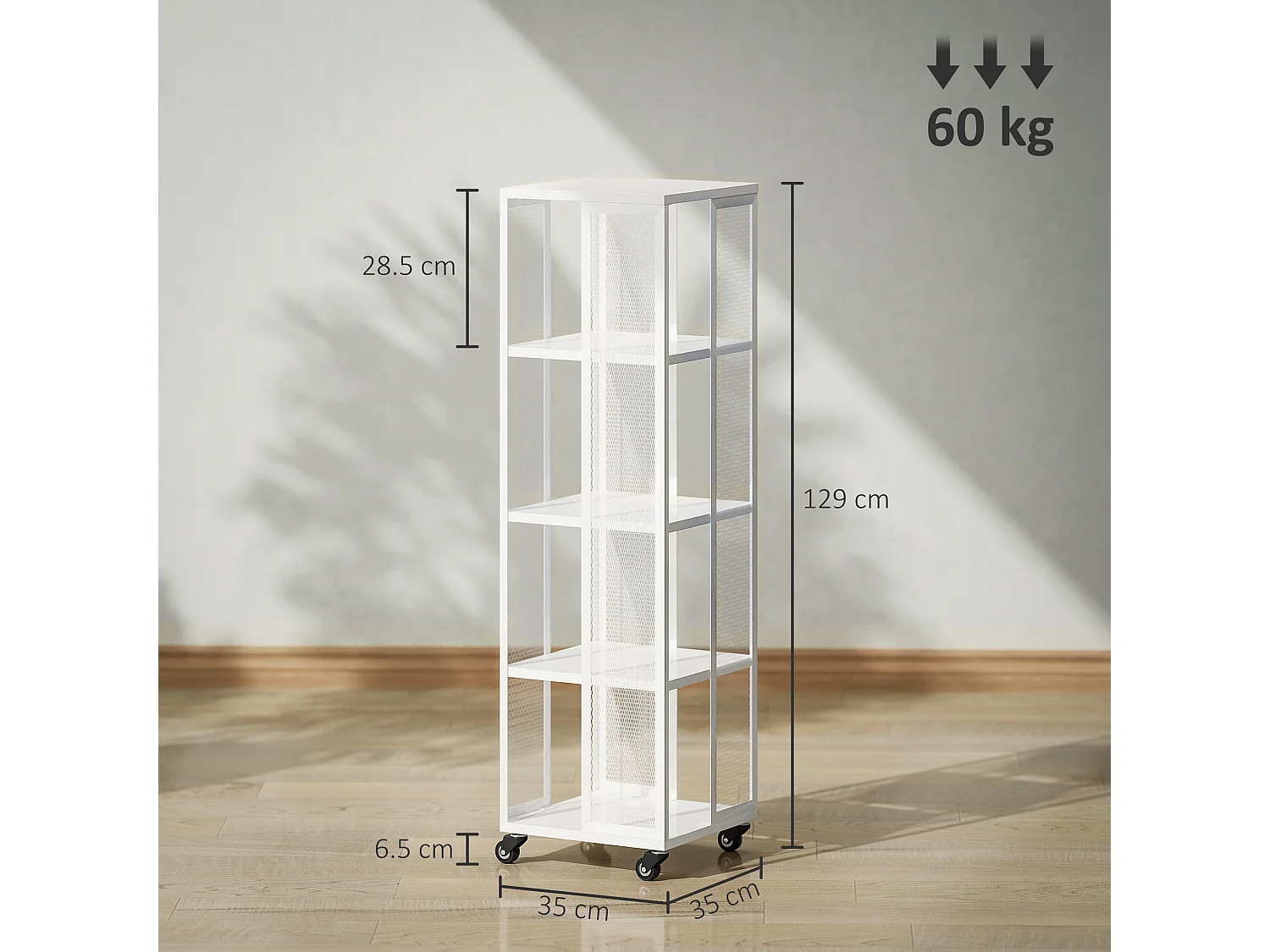 Libreria a cubi moderna con 6 ripiani in truciolato marrone