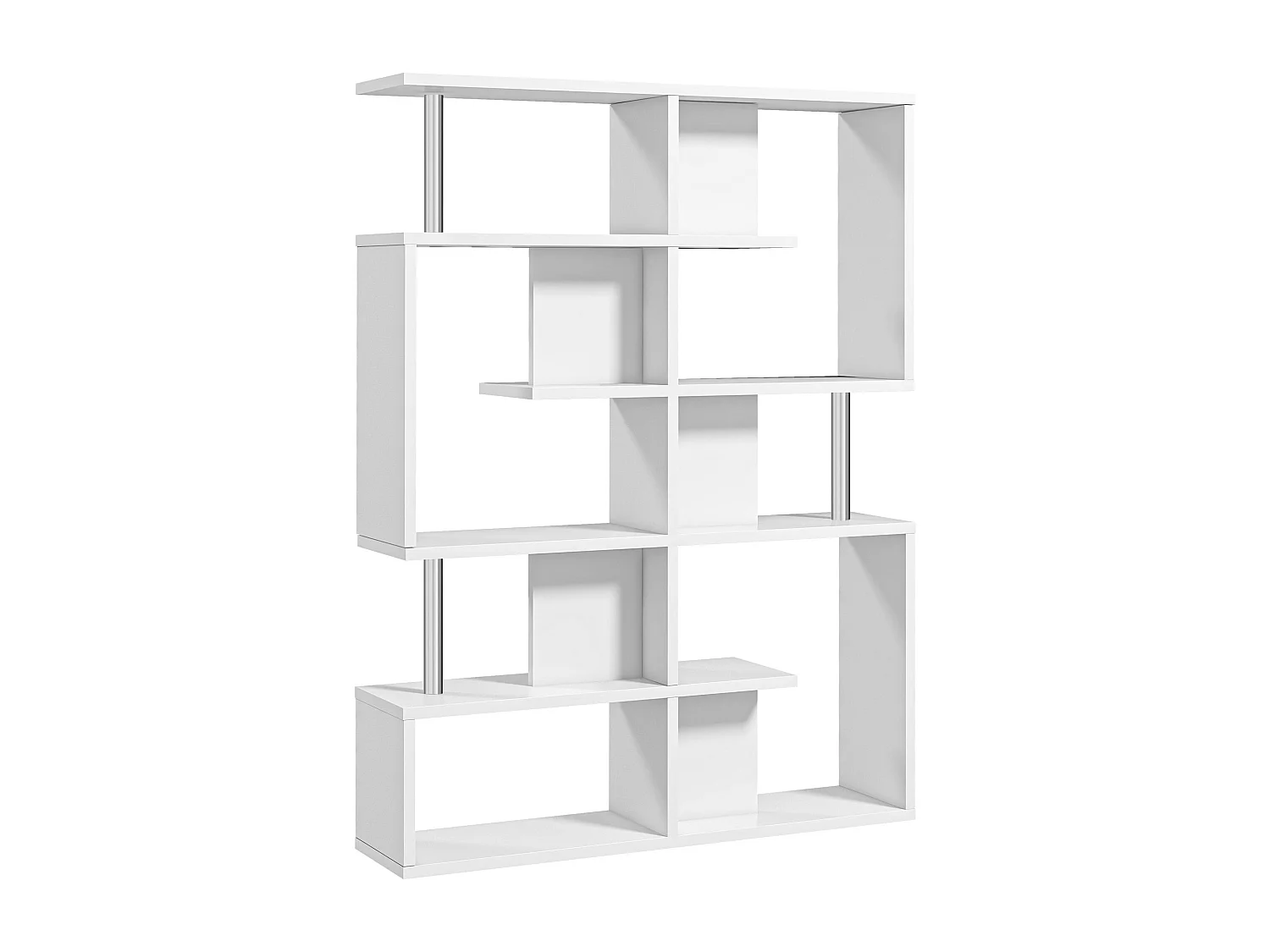 Mobile libreria a 8 ripiani in truciolato 100x24x124 cm grigio carbone