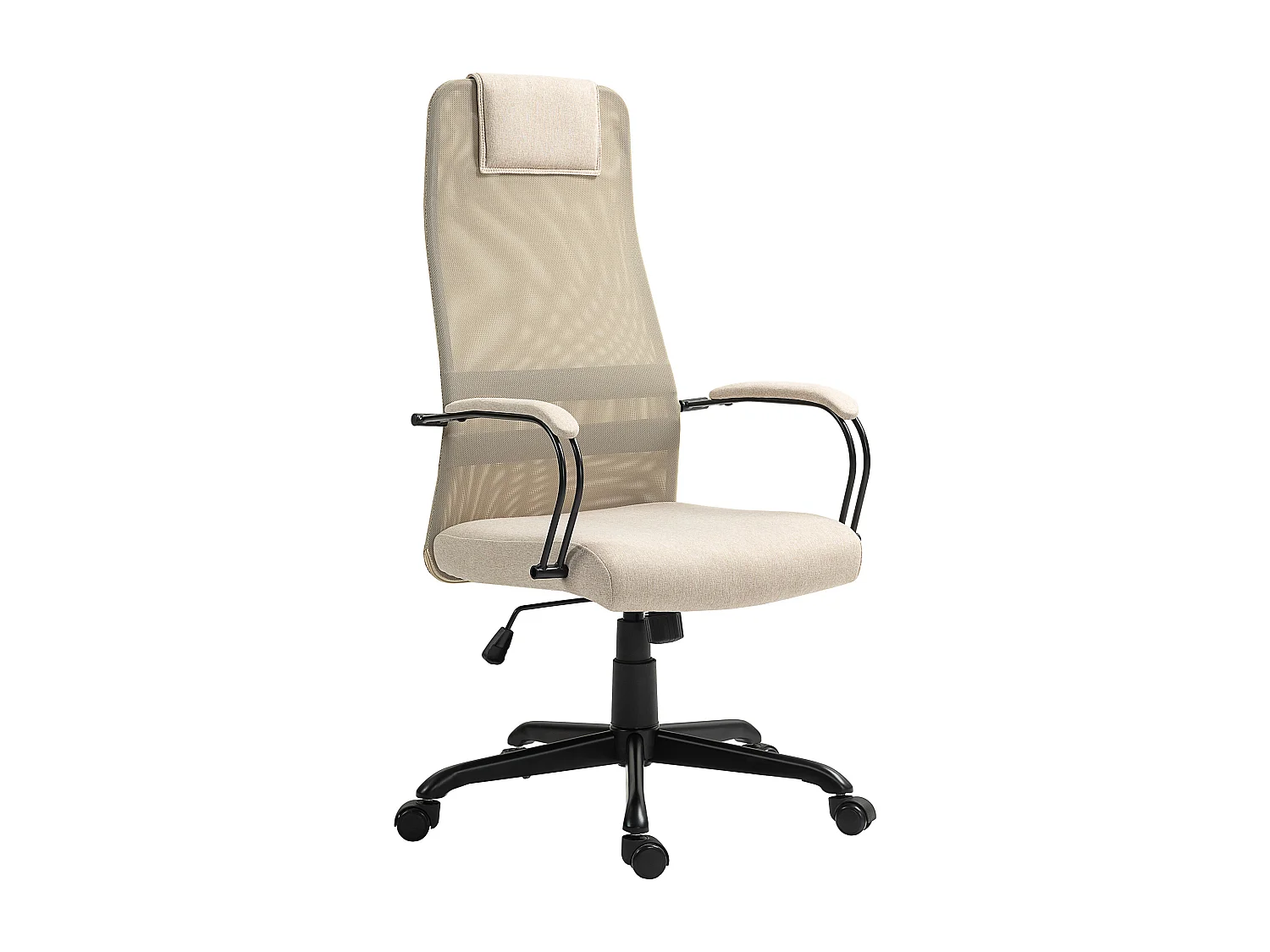 Sedia da ufficio ergonomica reclinabile e altezza regolabile beige