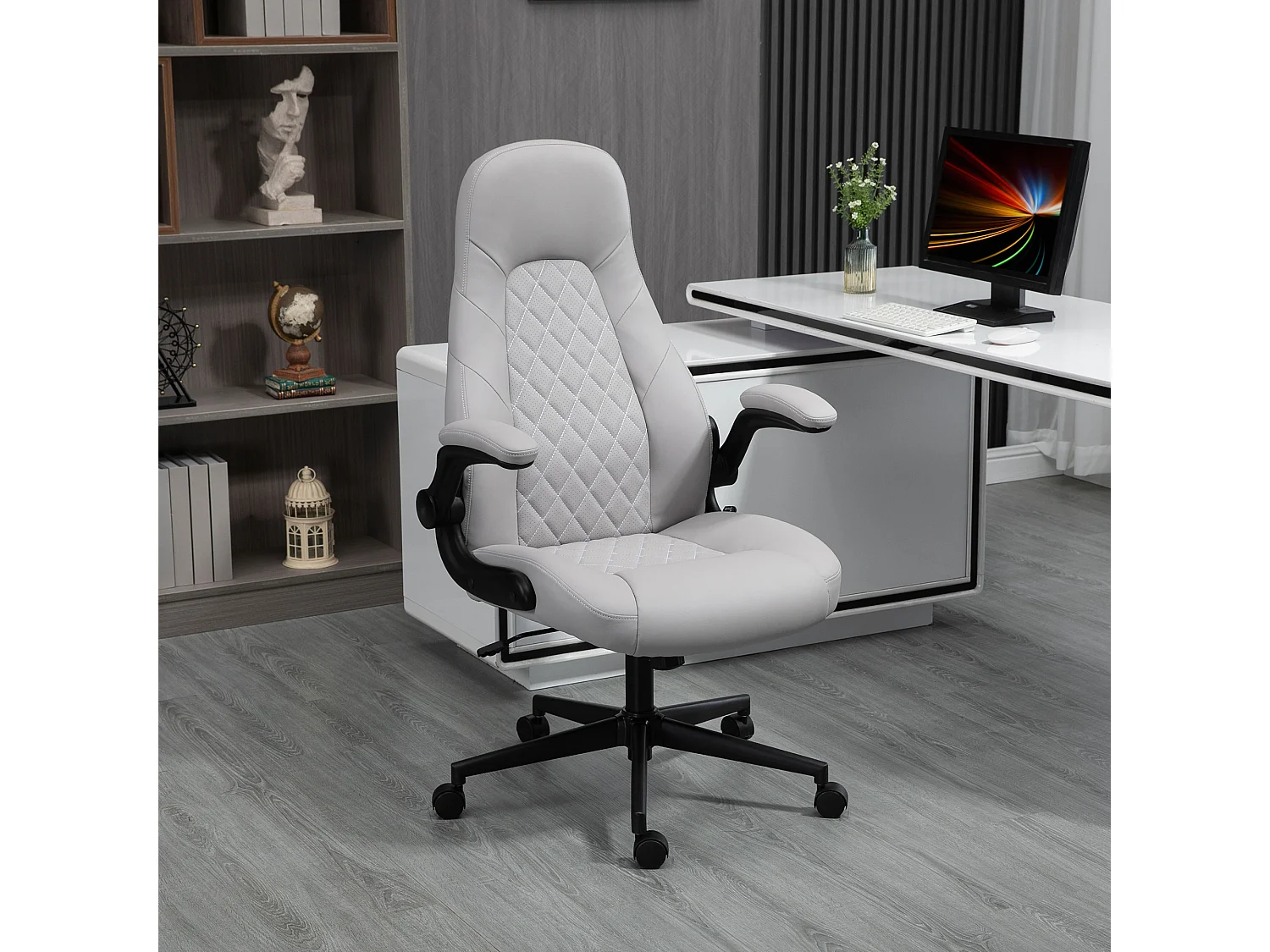 Sedia da ufficio braccioli ribaltabili e altezza regolabile