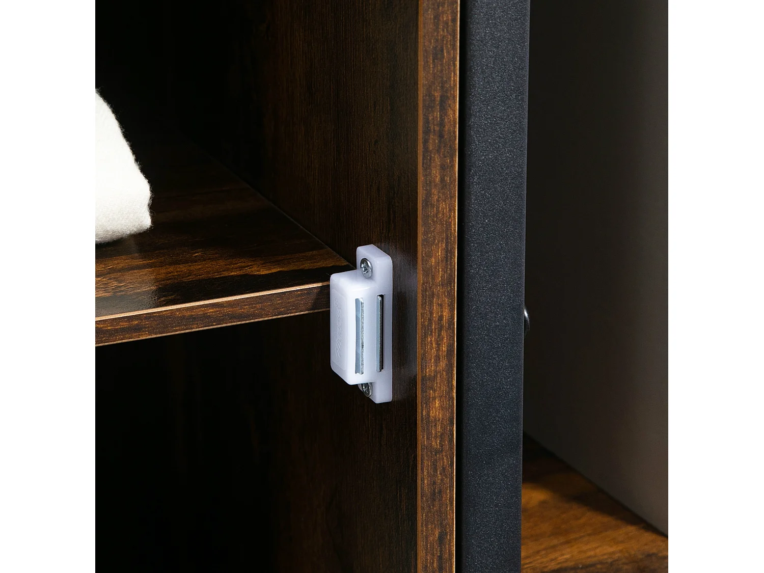 Libreria angolare in legno stile industriale con 5 ripiani