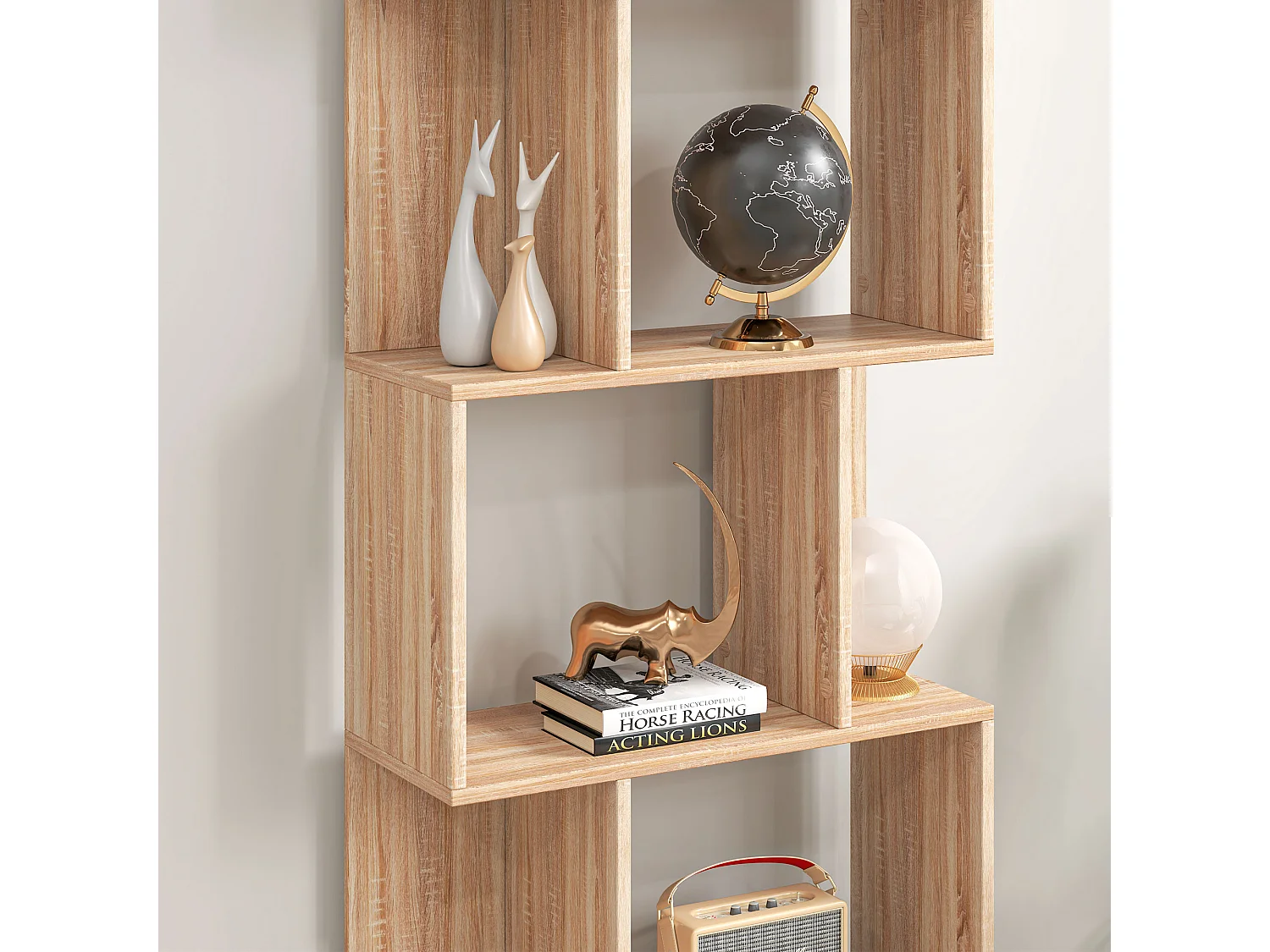 Mobile libreria a 7 livelli in truciolato e acciaio nero