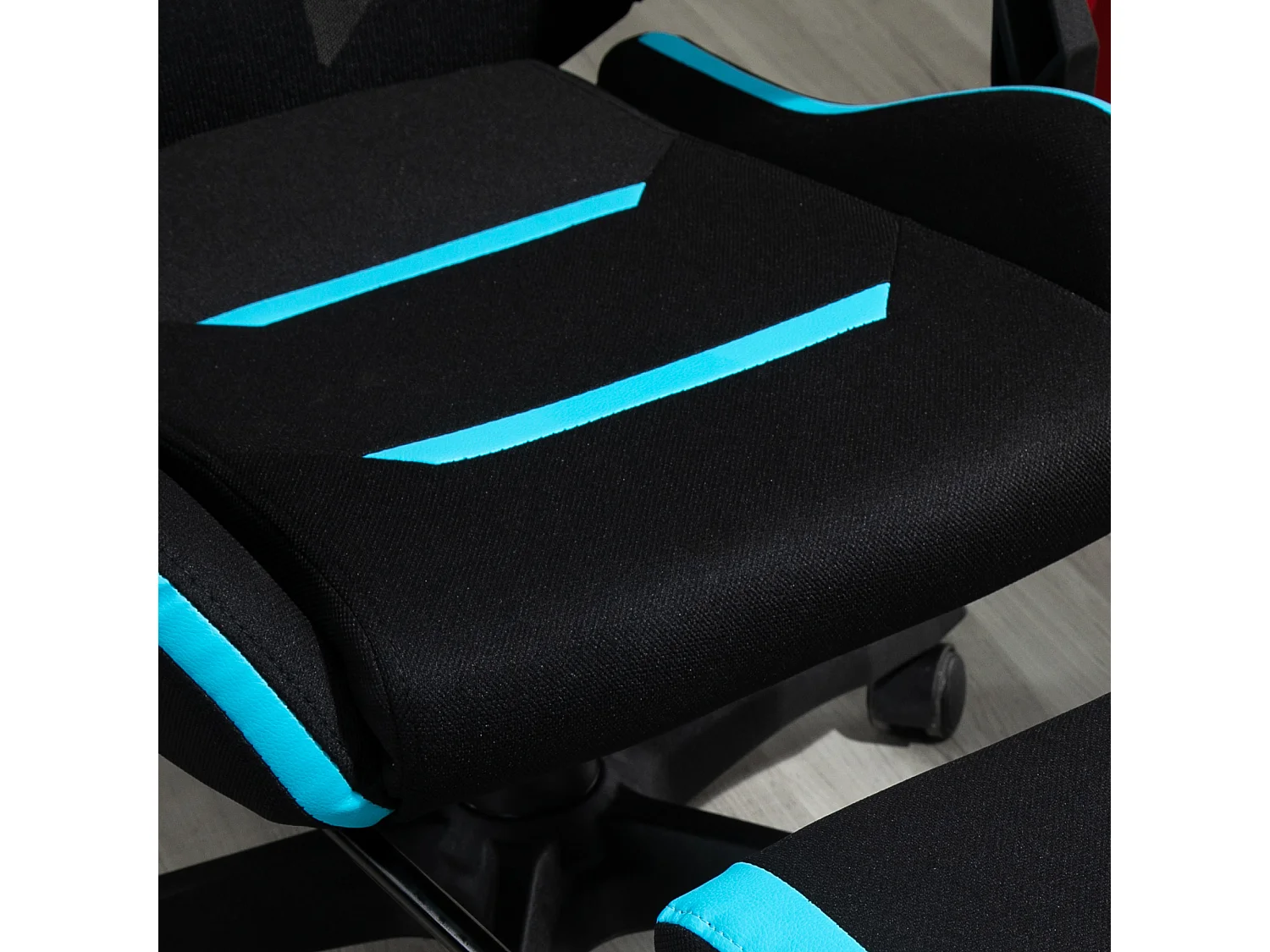 Sedia gaming ufficio racer ergonomica in tessuto nero e blu