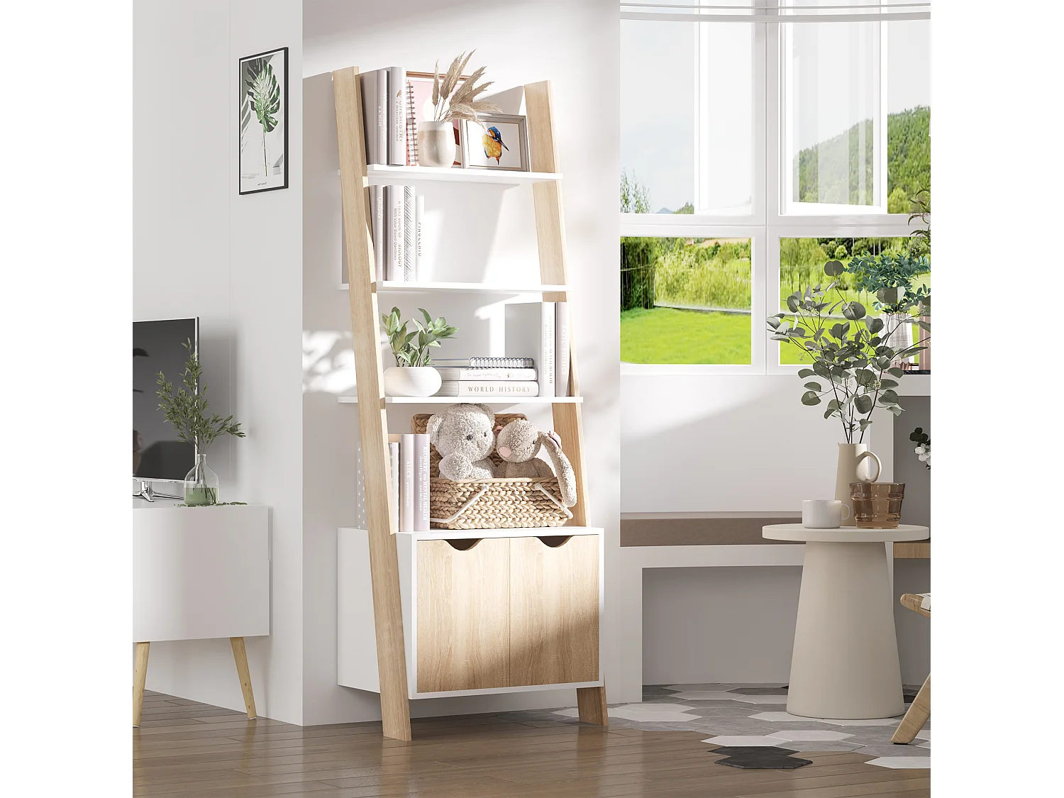 Mobile libreria a 5 ripiani in truciolato 60x24x184.5cm nero