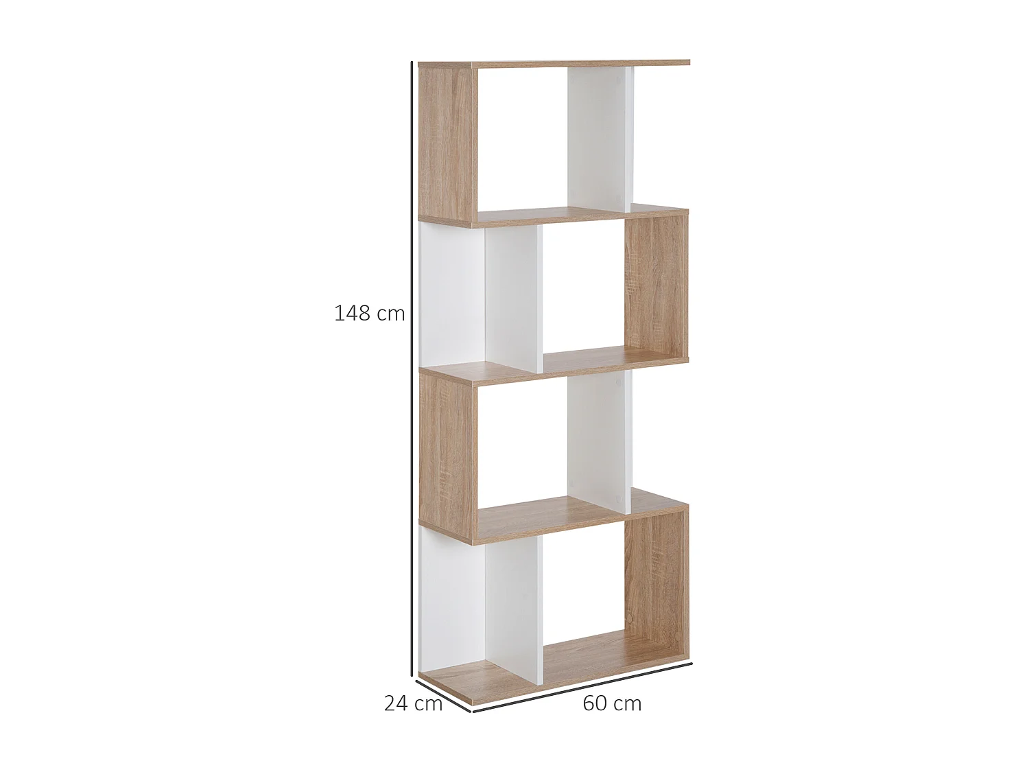 Libreria moderna salvaspazio 5 ripiani in legno 33x28x161cm