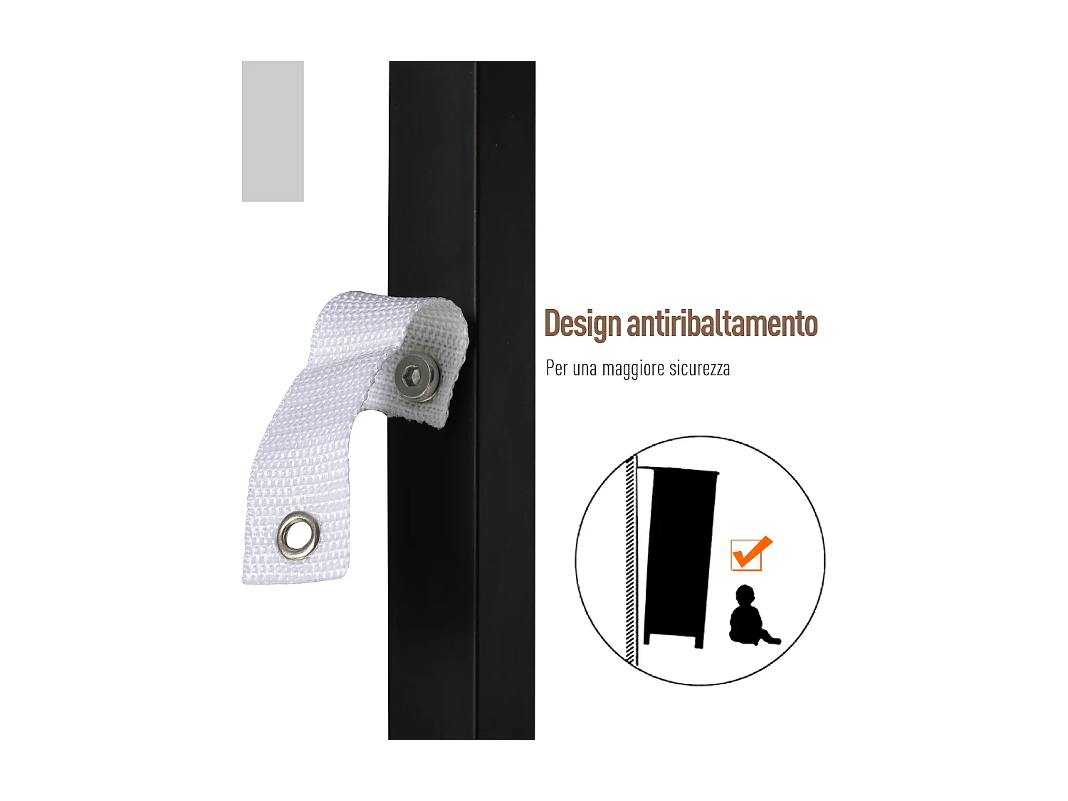 Mobile libreria a 5 ripiani in truciolato bianco e nero 60x24x184.5 cm