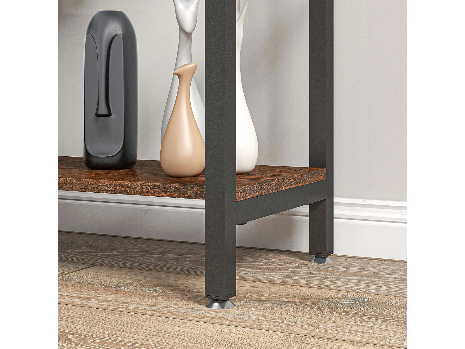 Mobile libreria a 5 ripiani in truciolato bianco e nero 60x24x184.5 cm