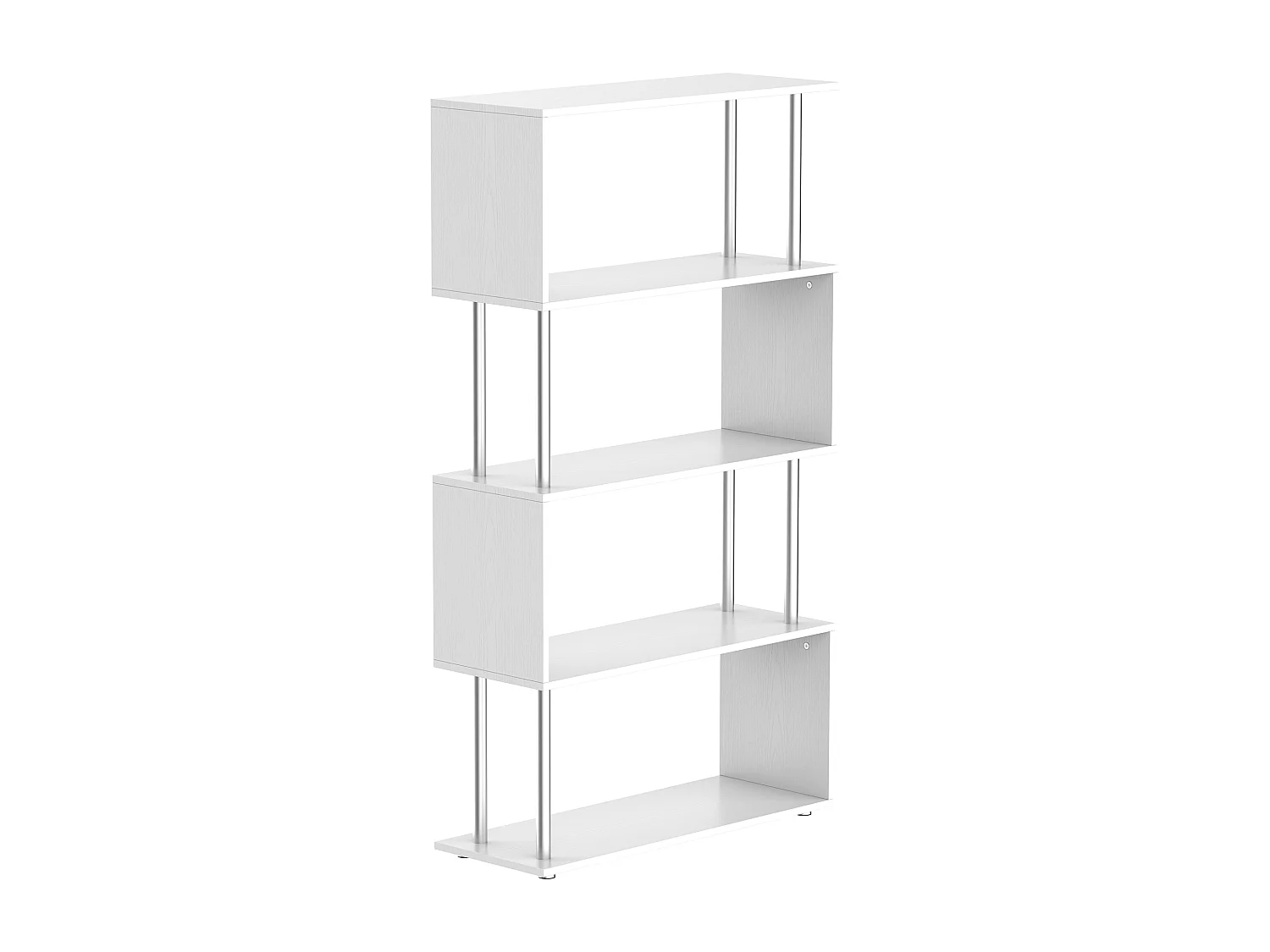 Mobile libreria a 8 ripiani in truciolato 100x27x124cm rovere e bianco