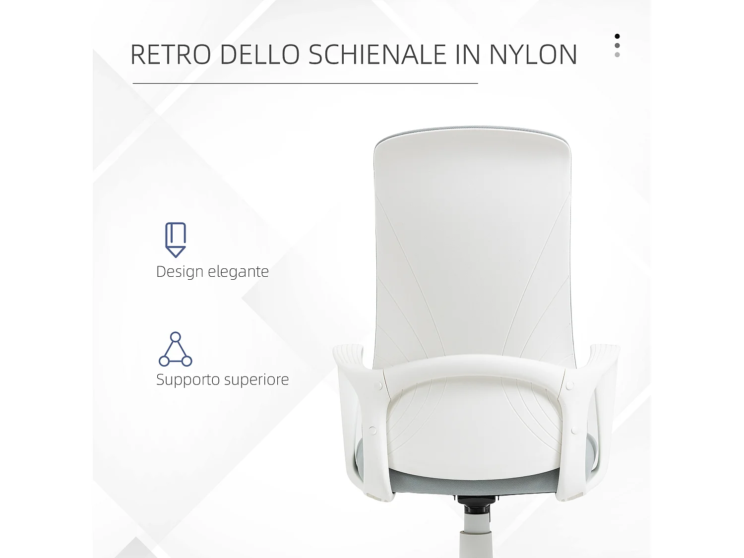 Sedia da ufficio con altezza regolabile e ruote girevoli grigio chiaro