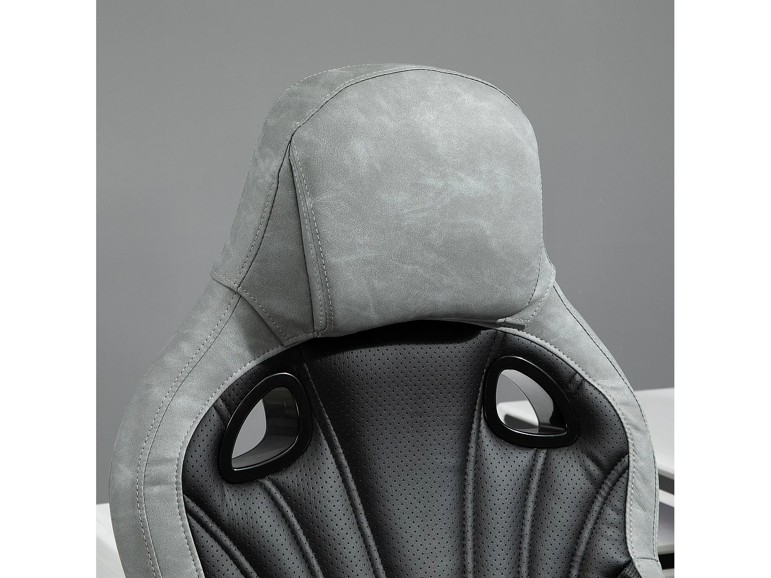 Sedia gaming da ufficio con altezza regolabile in pu grigio